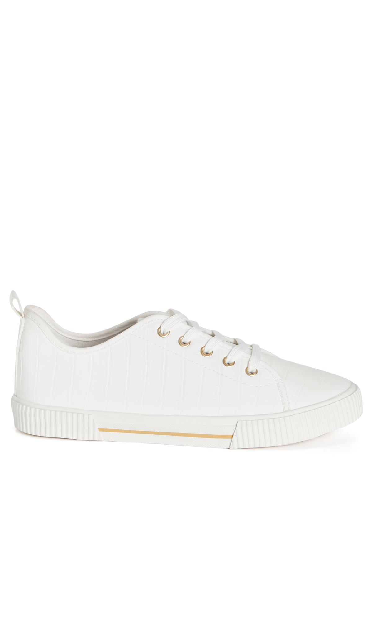 White Extra Wide Fit Lace Up Trainer 2
