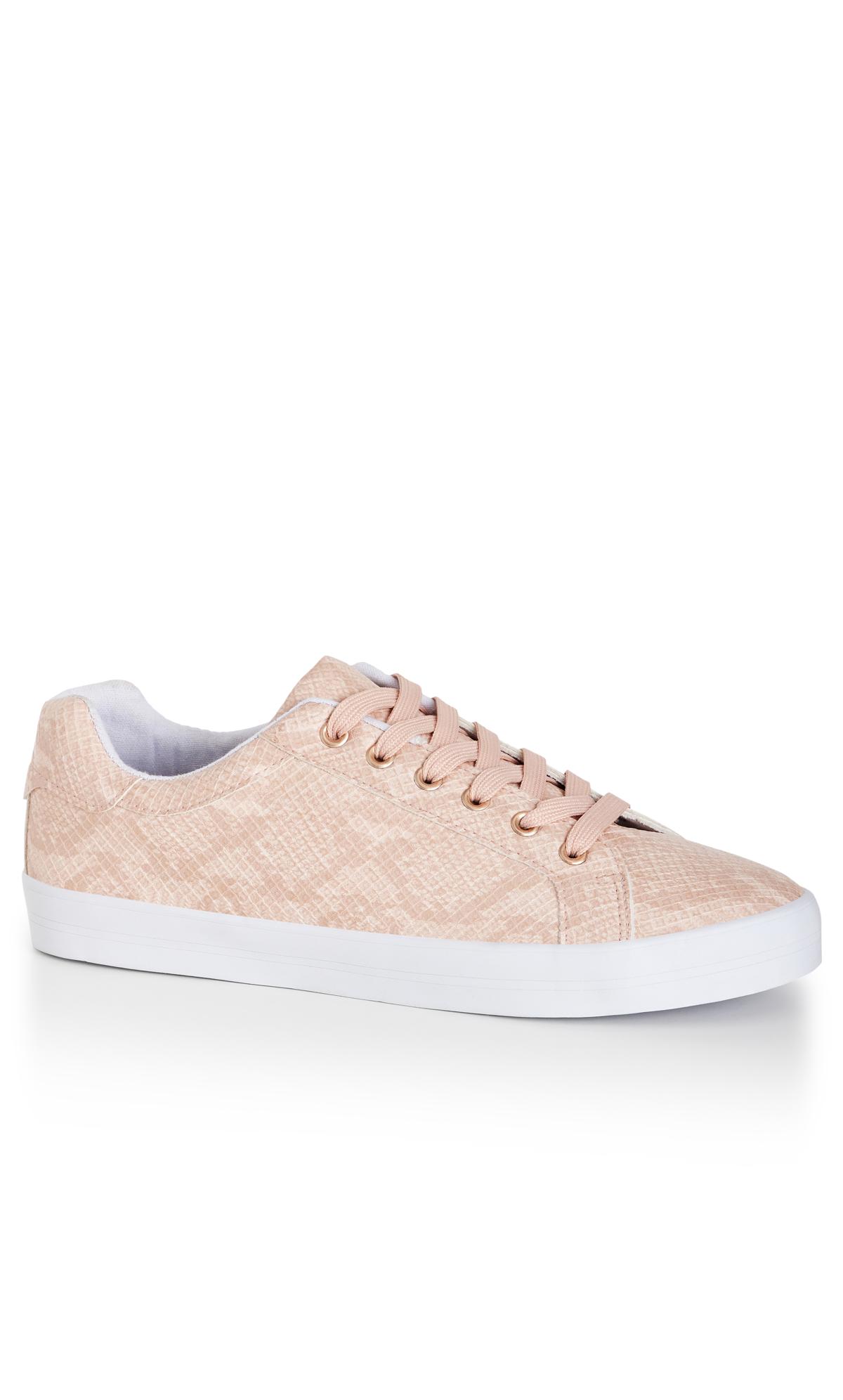 Pink Extra Wide Fit Snake Print Trainer 1