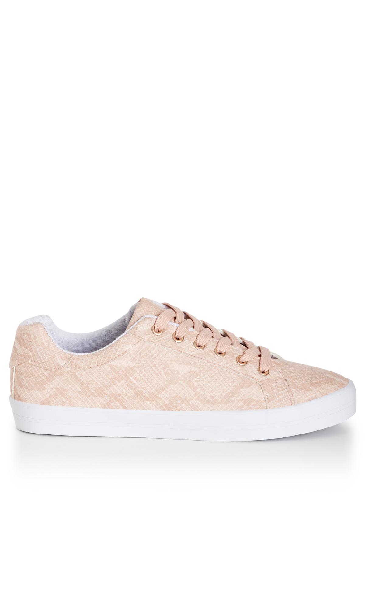 Pink Extra Wide Fit Snake Print Trainer 2