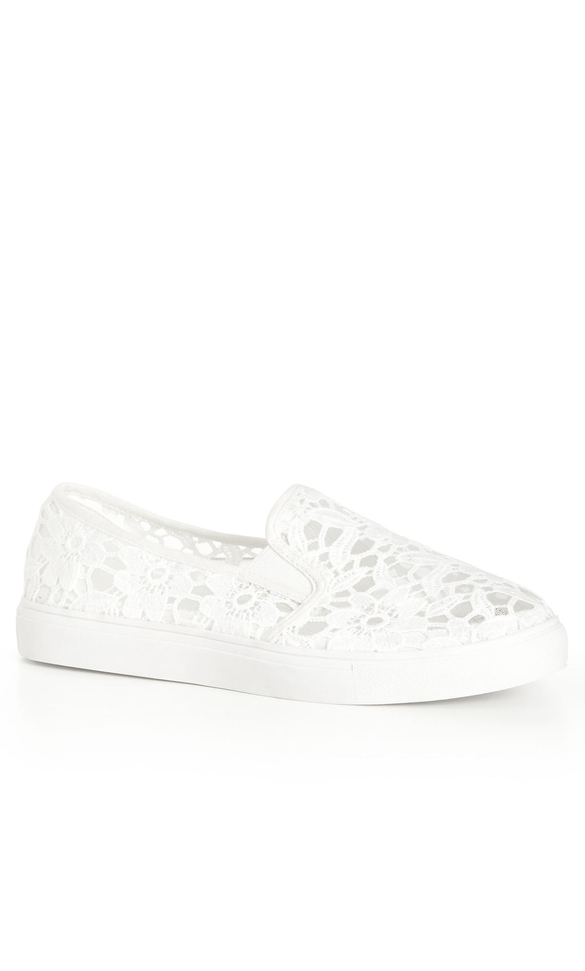 CloudWalkers White WIDE FIT Lace Slip On Trainers 1