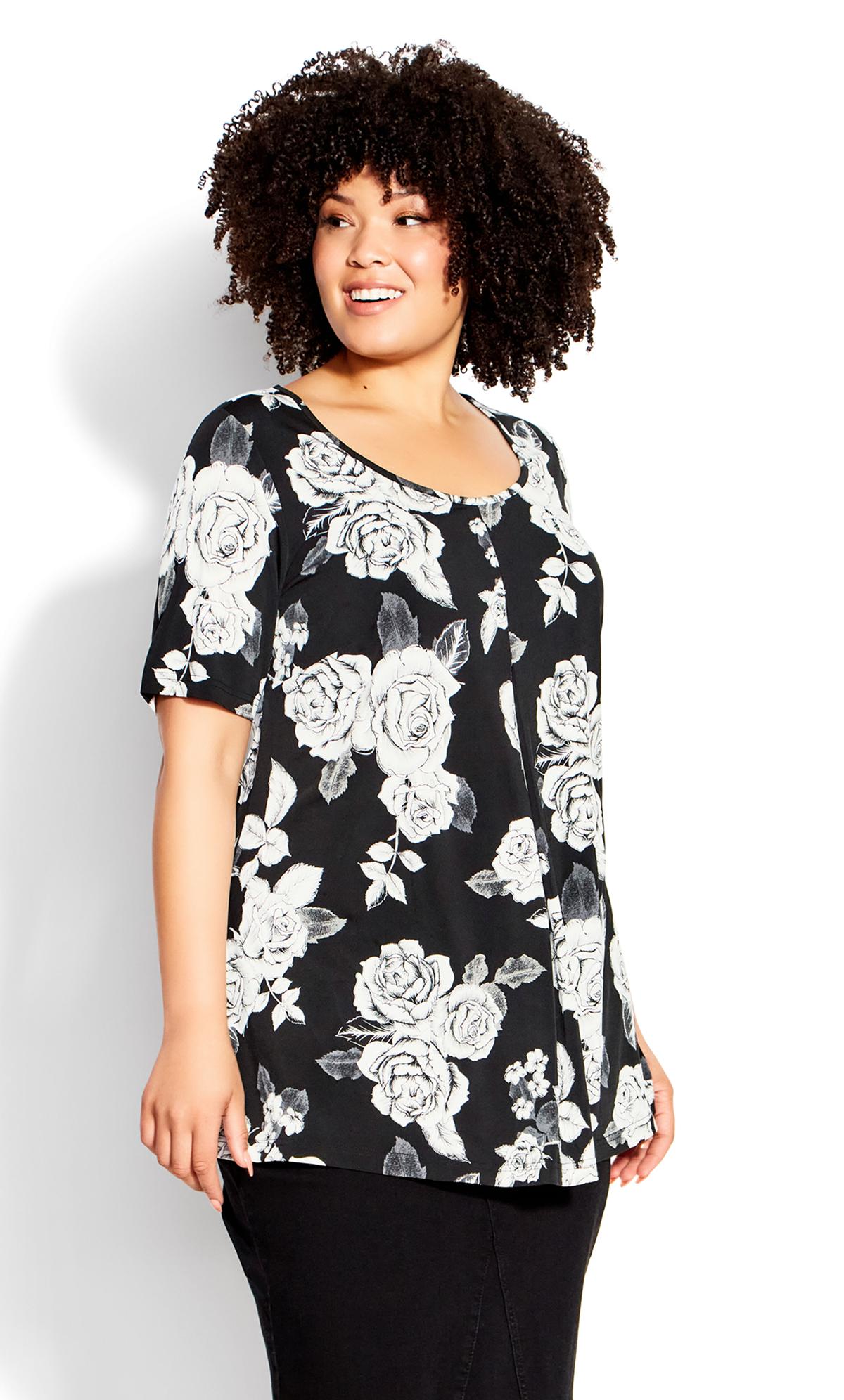 Luv Pleat Front Black Floral Tunic 3