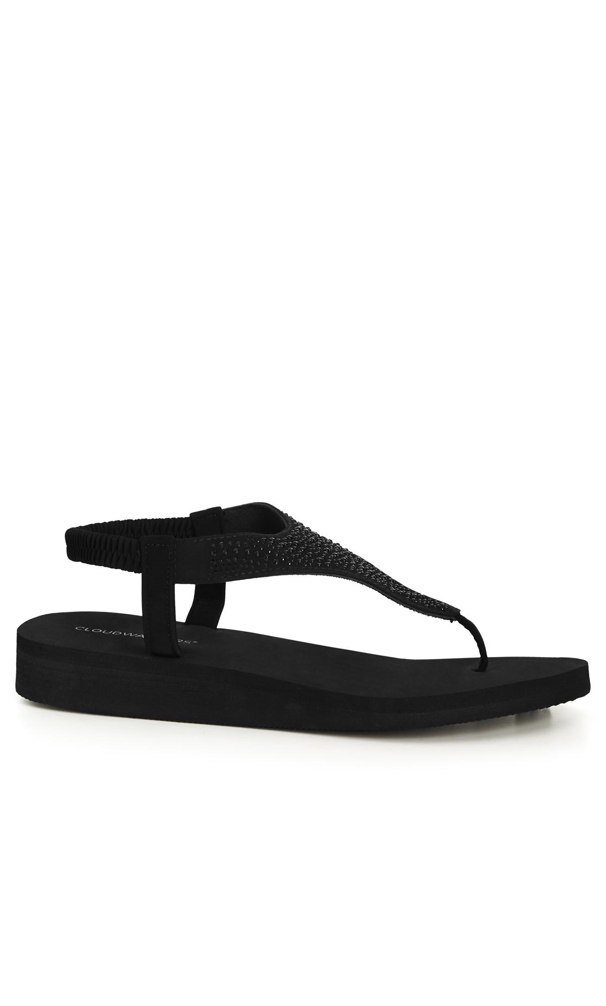 Mazie Black Wide Fit Flatform Sandal 1