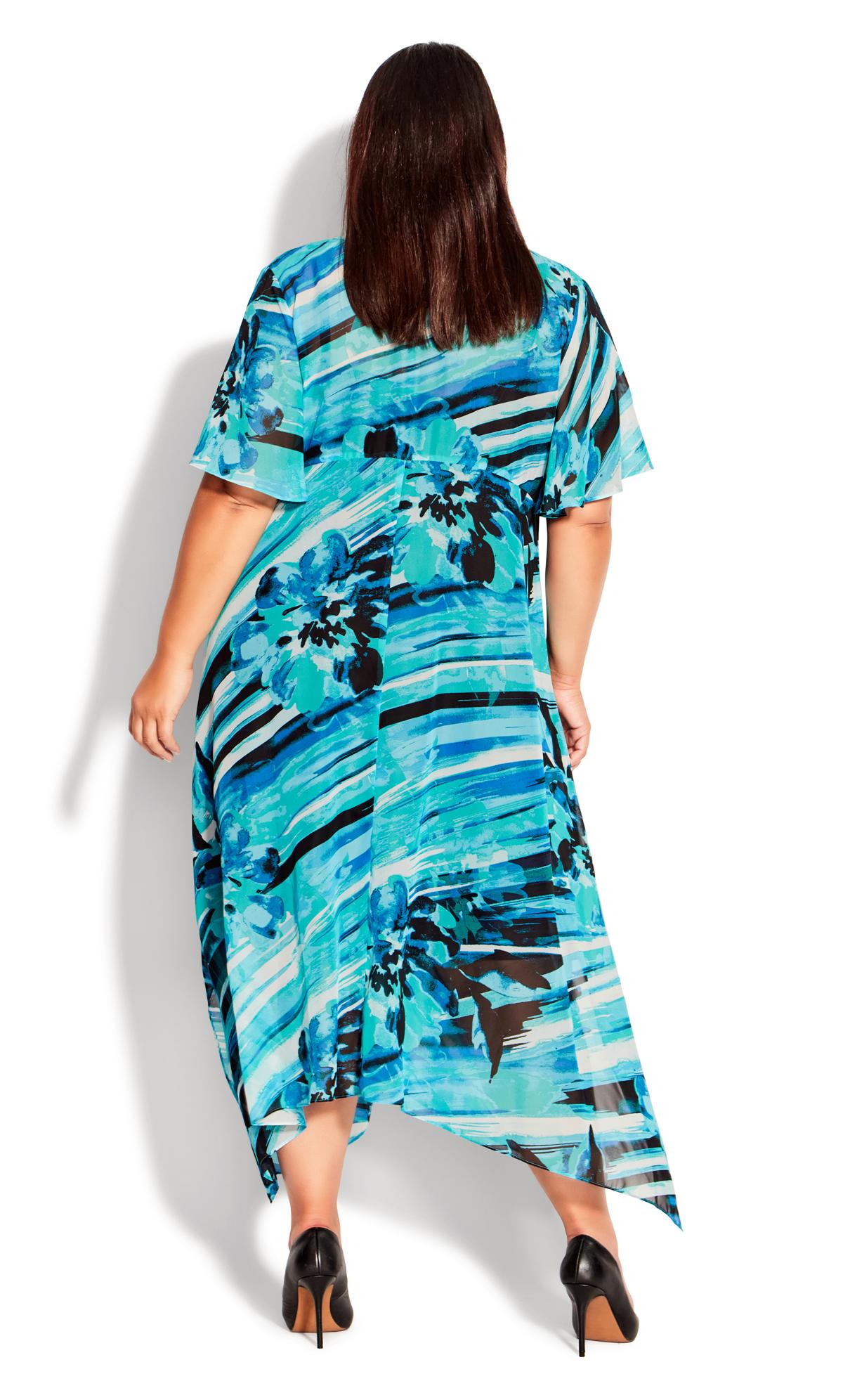 Evans Blue Abstract Floral Maxi Dress 2