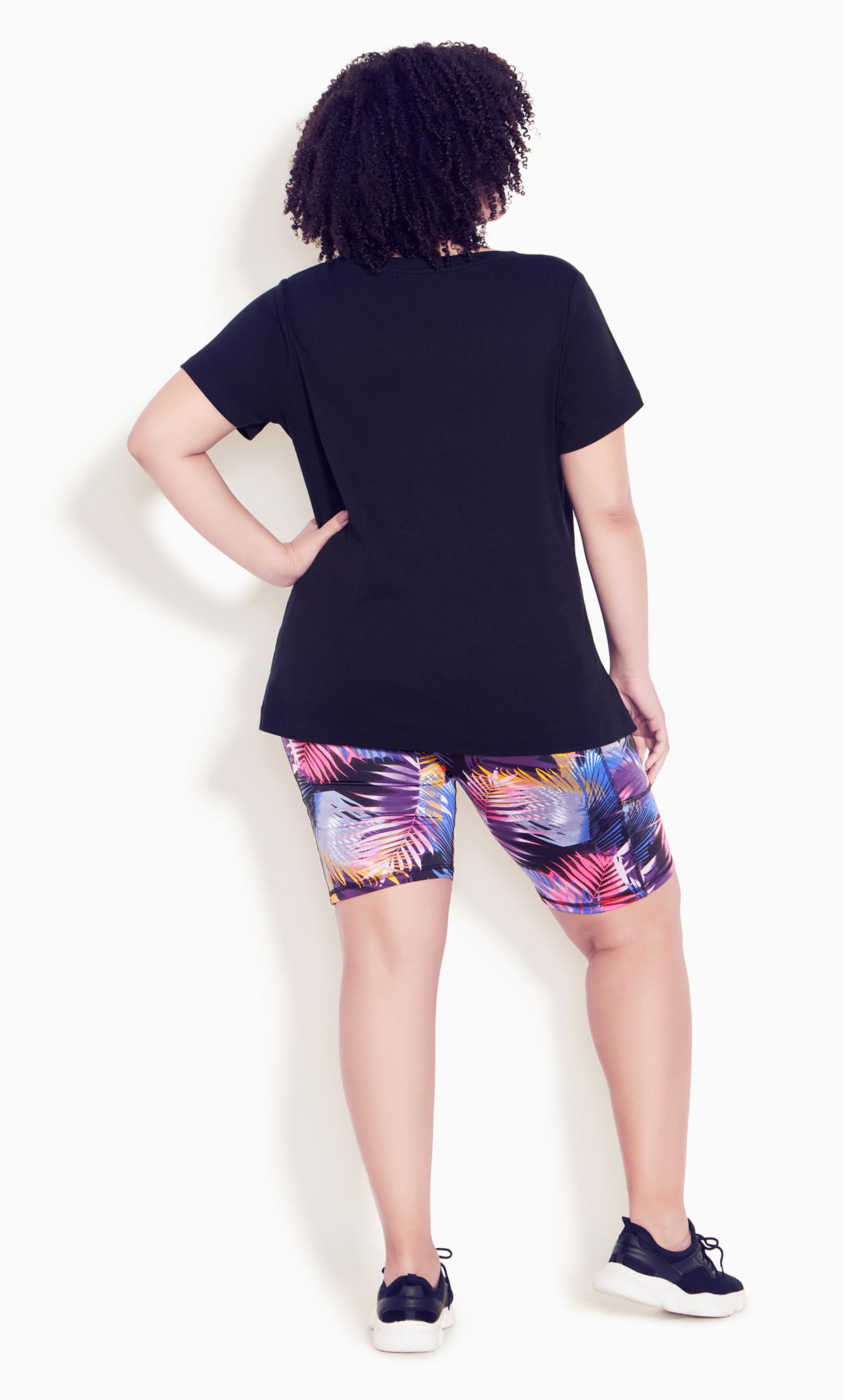 Evans Pink Palm Print Cycling Shorts 4