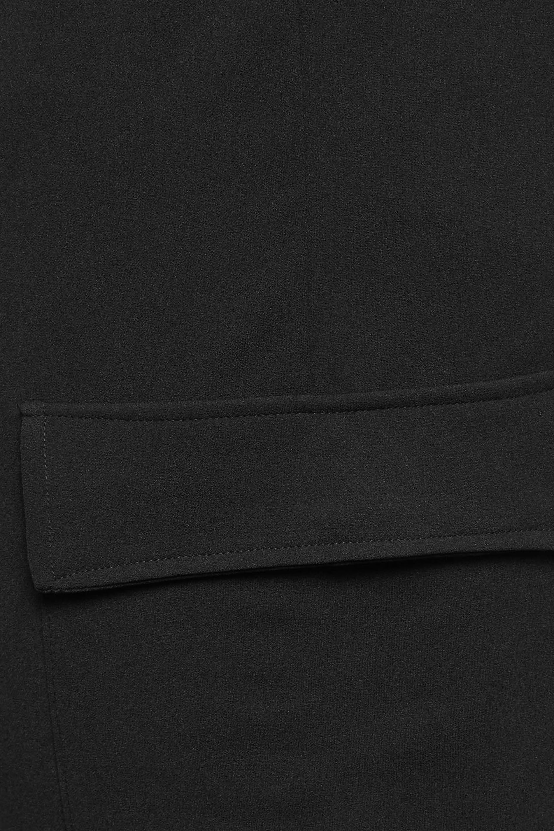 YOURS Curve Plus Size Black Tailored Scuba Cargo Trousers | Yours Clothing  5