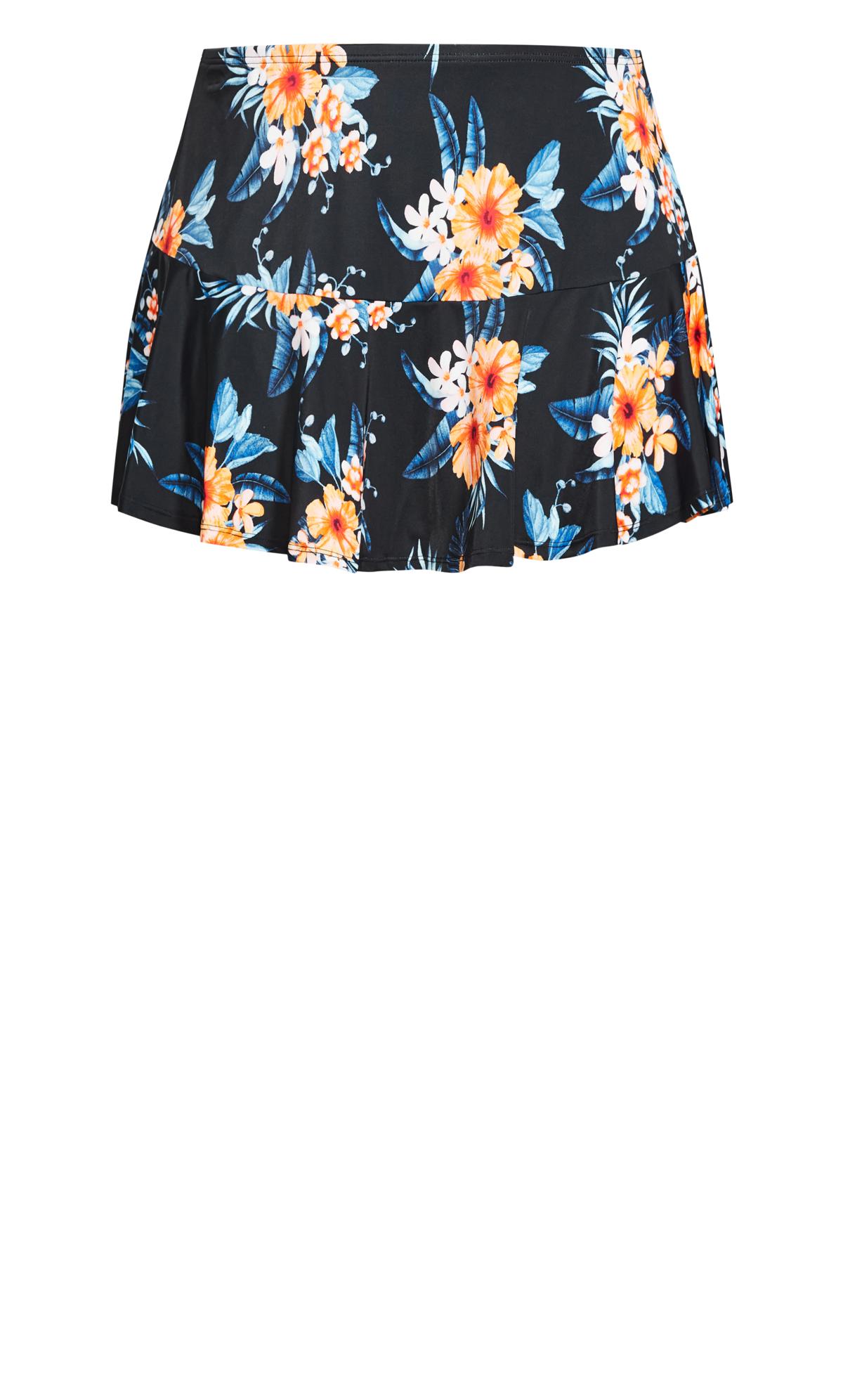 Evans Blue Hawiian Floral Print Swim Skirt 3