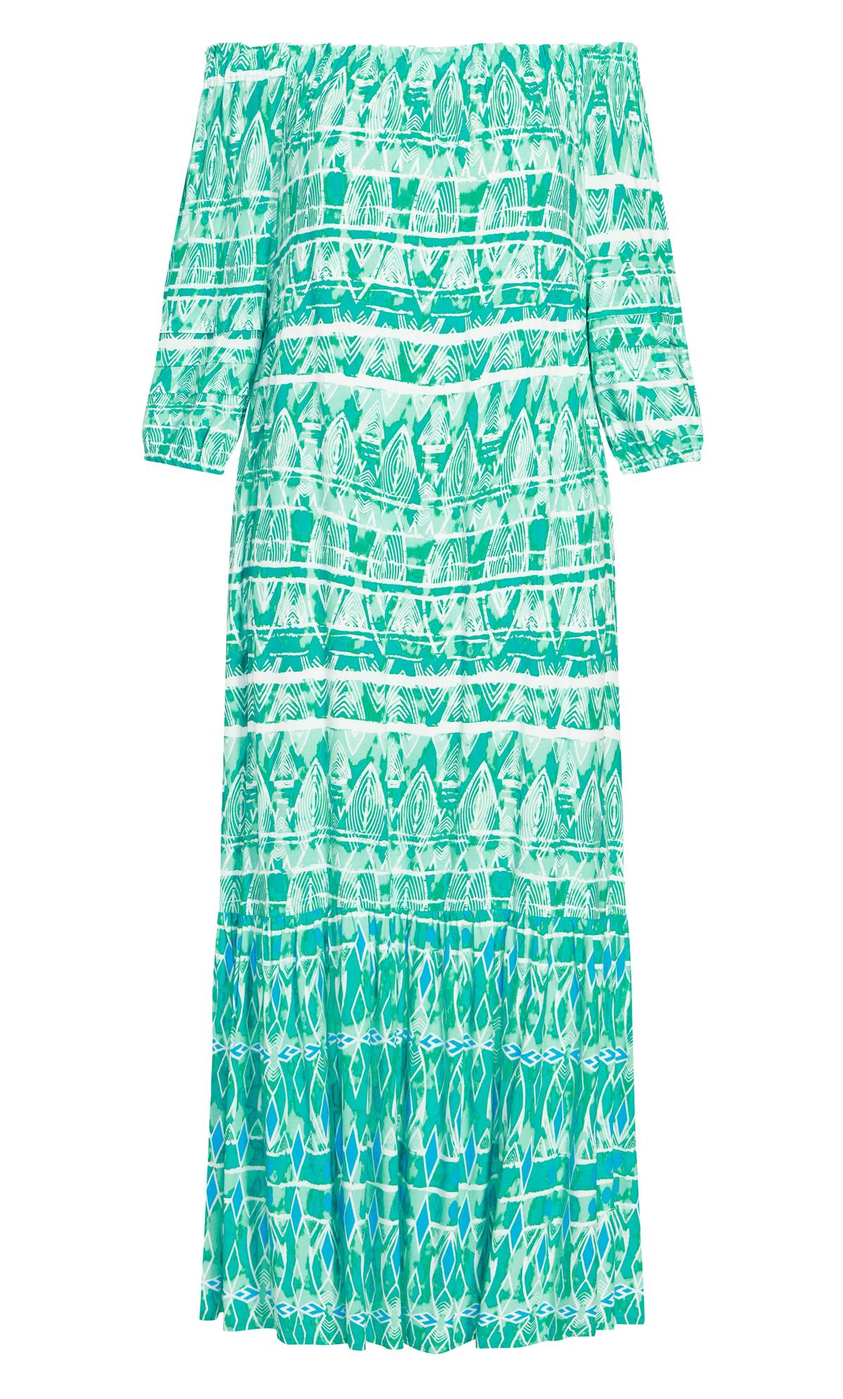 Mia Border Emerald Maxi Dress | Evans