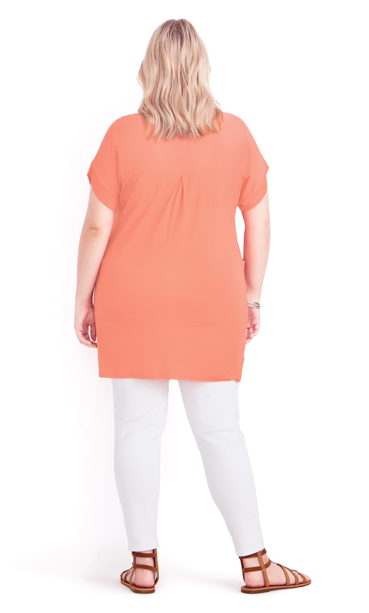 Edie Mixed Media Coral Tunic 3