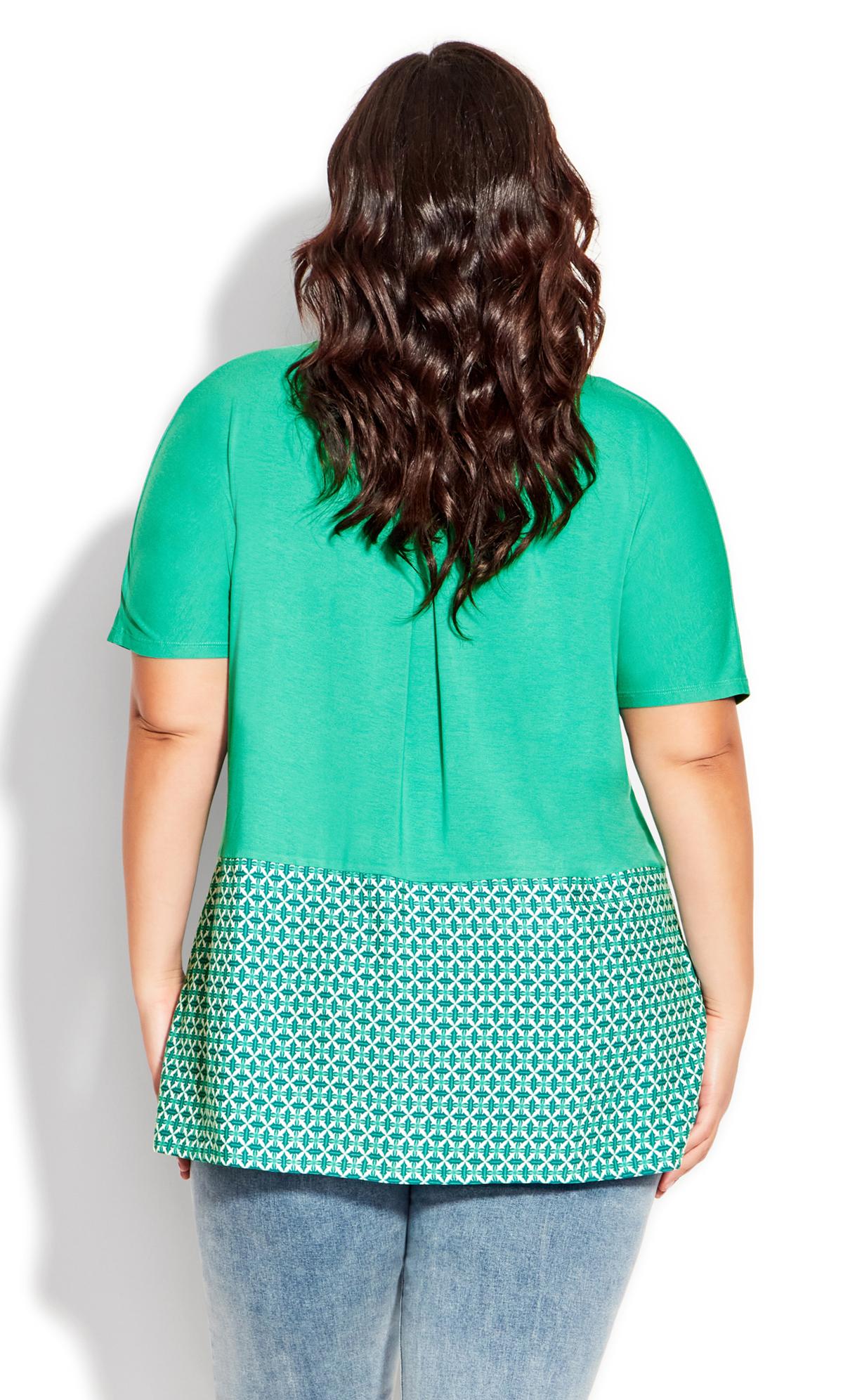 Evans Green Geometric Hem Top 3