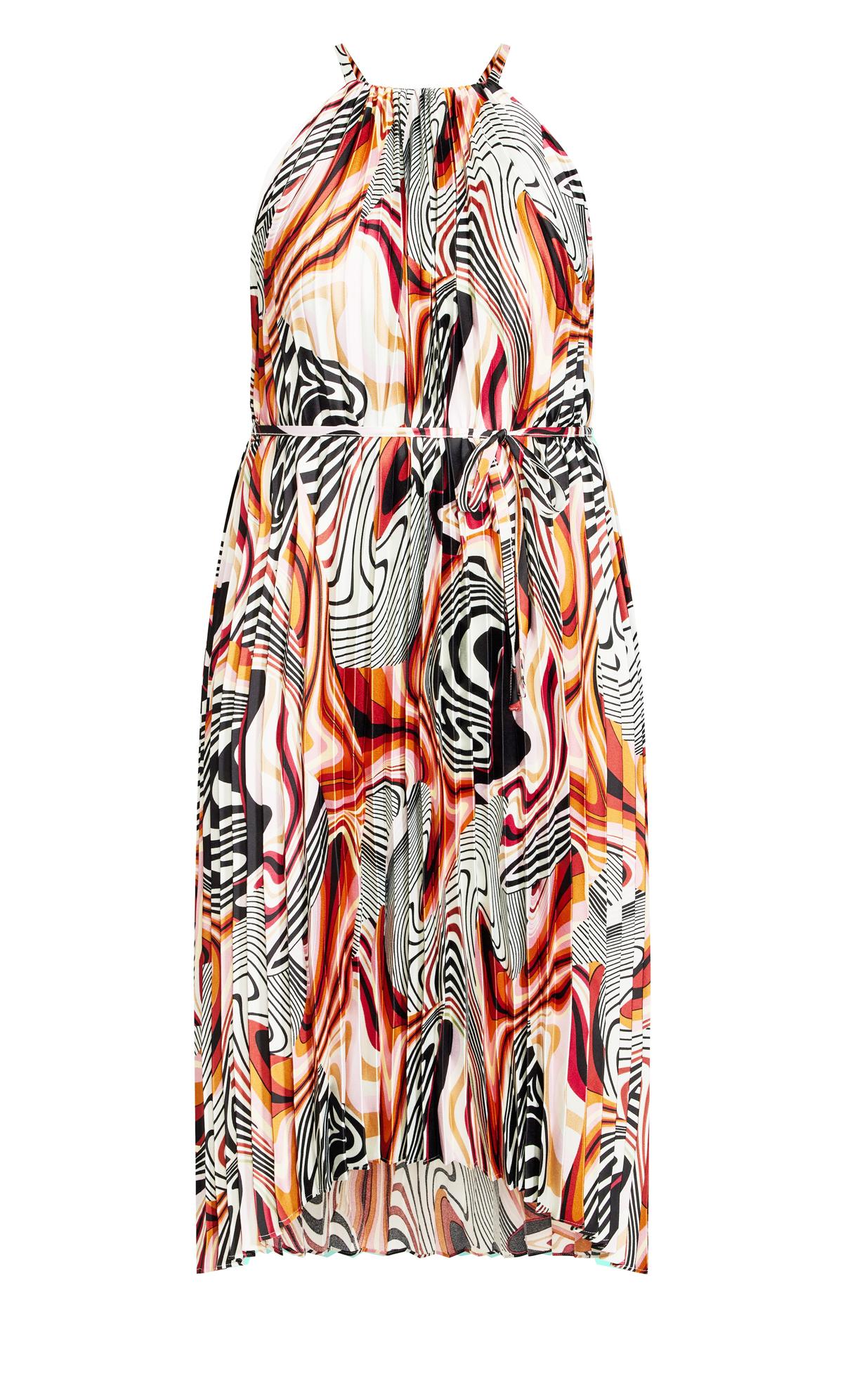 Kimber Accordion Pleat Saffron Print Dress 3