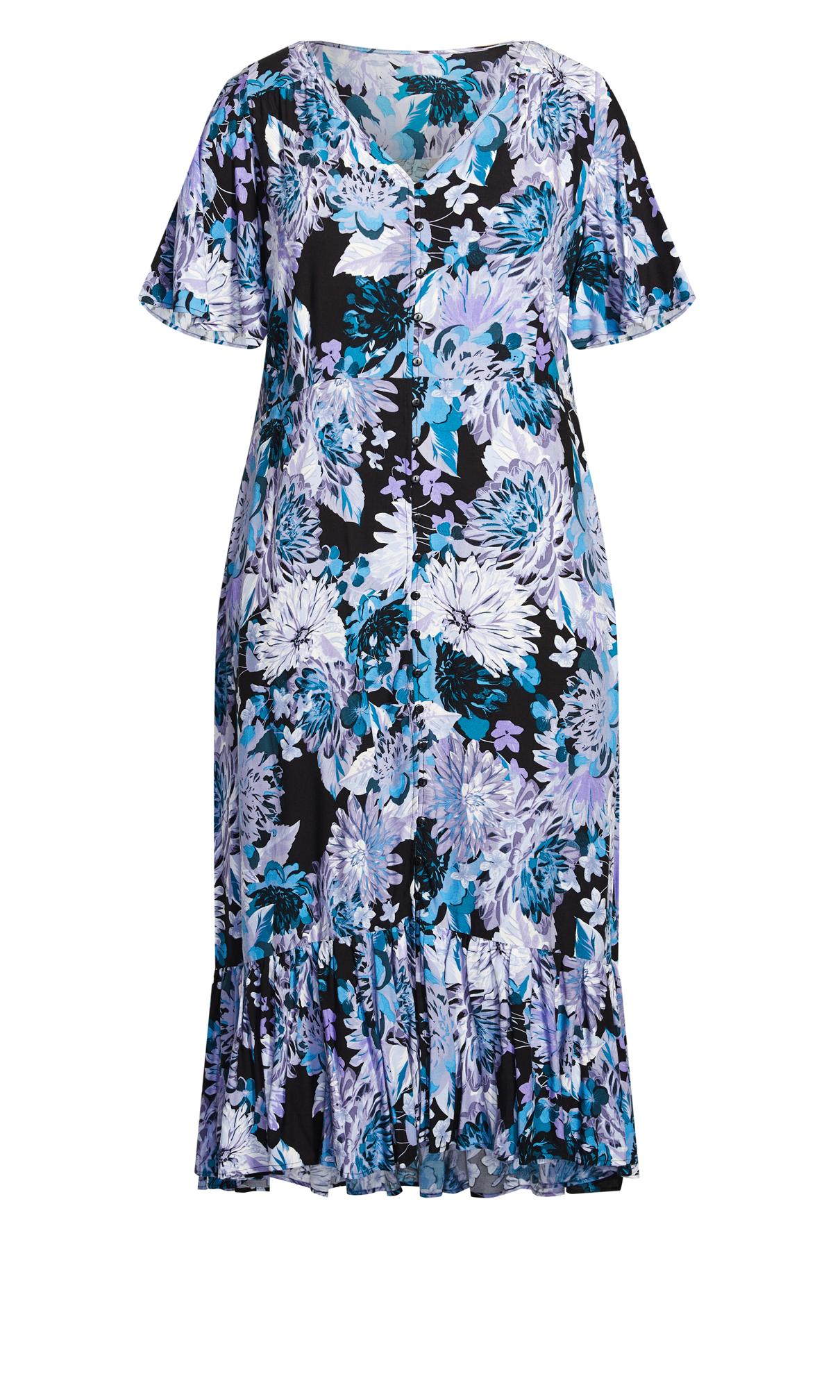 Sasha Blue Dahlia Flutter Sleeve Maxi Dress 3