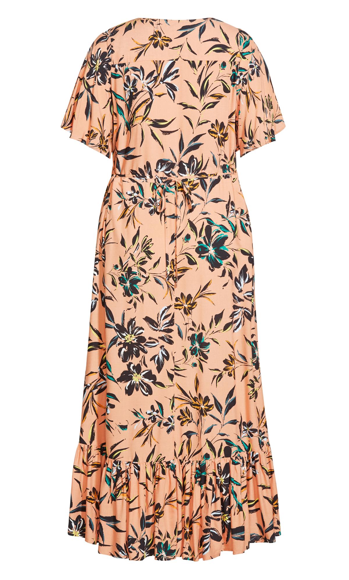 Evans Pink Floral Print Angel Sleeve Maxi Dress | Evans