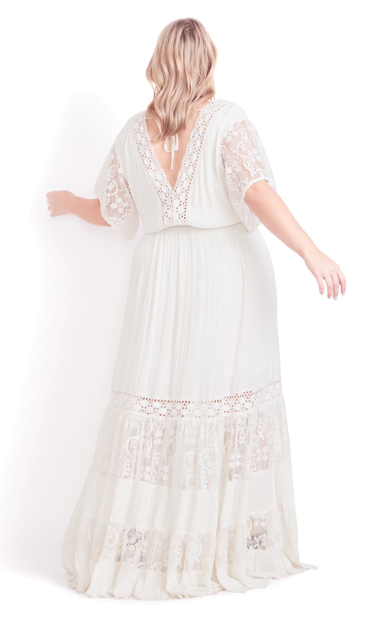 Raven Lace Embroidered Ivory Maxi Dress 3
