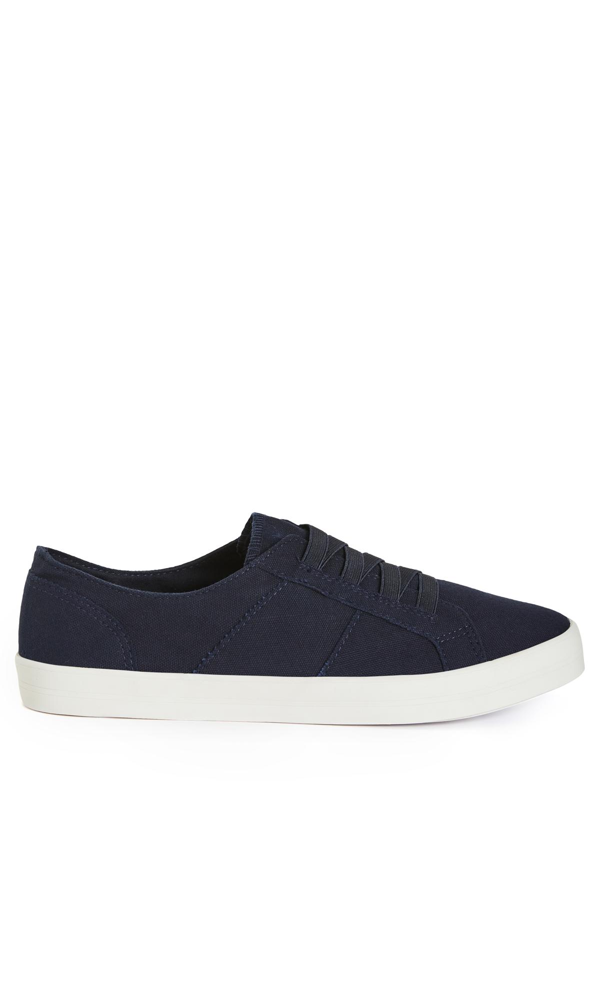 Elastic Lace Navy Trainer 2