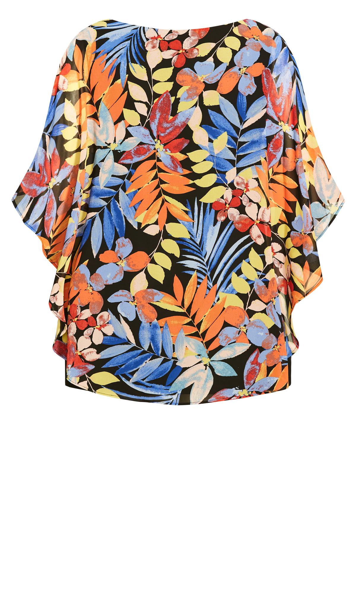 Evans Black Exotic Tropics Top | Evans