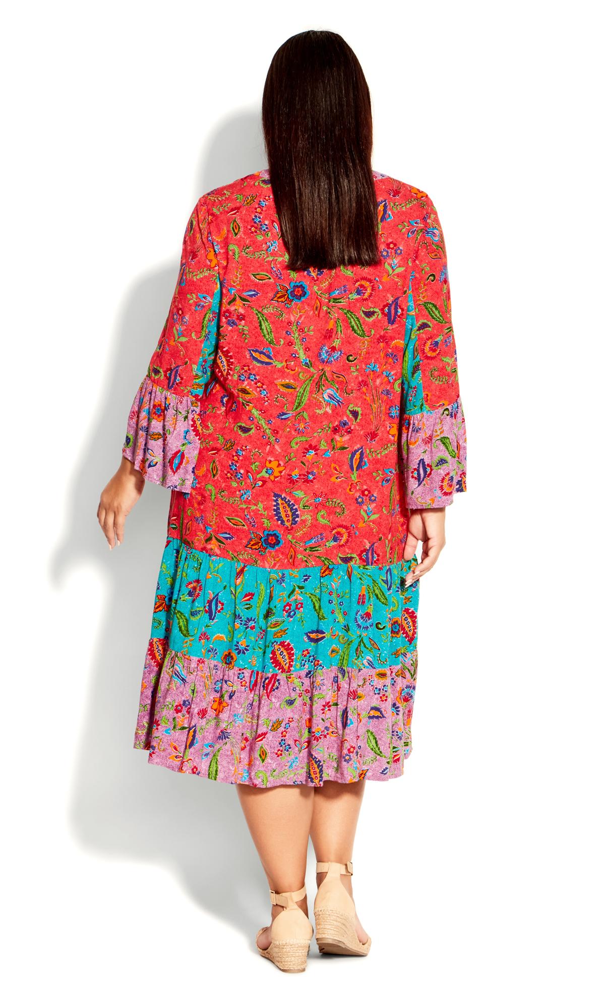 Avenue Red Floral Print Smock Tunic Dress 2