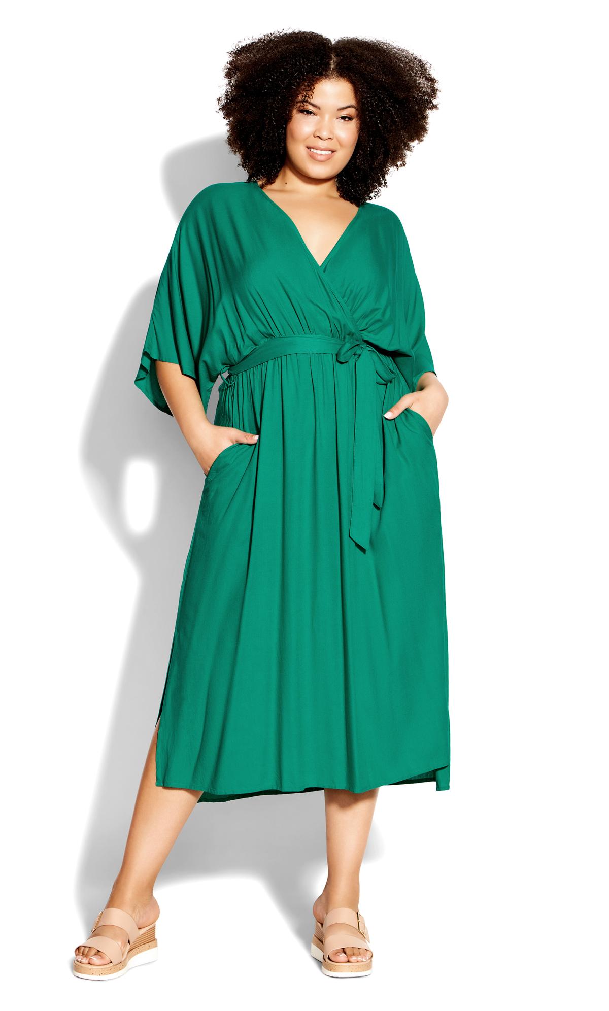 Loralette Green Wrap Maxi Dress | Evans