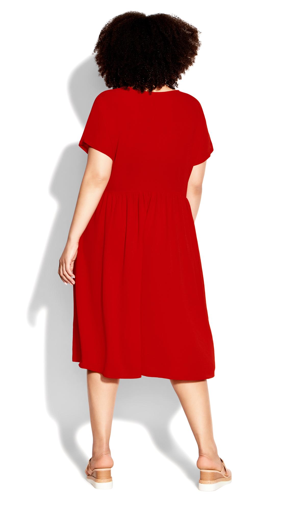 Doll Up Plain Red Dress 2
