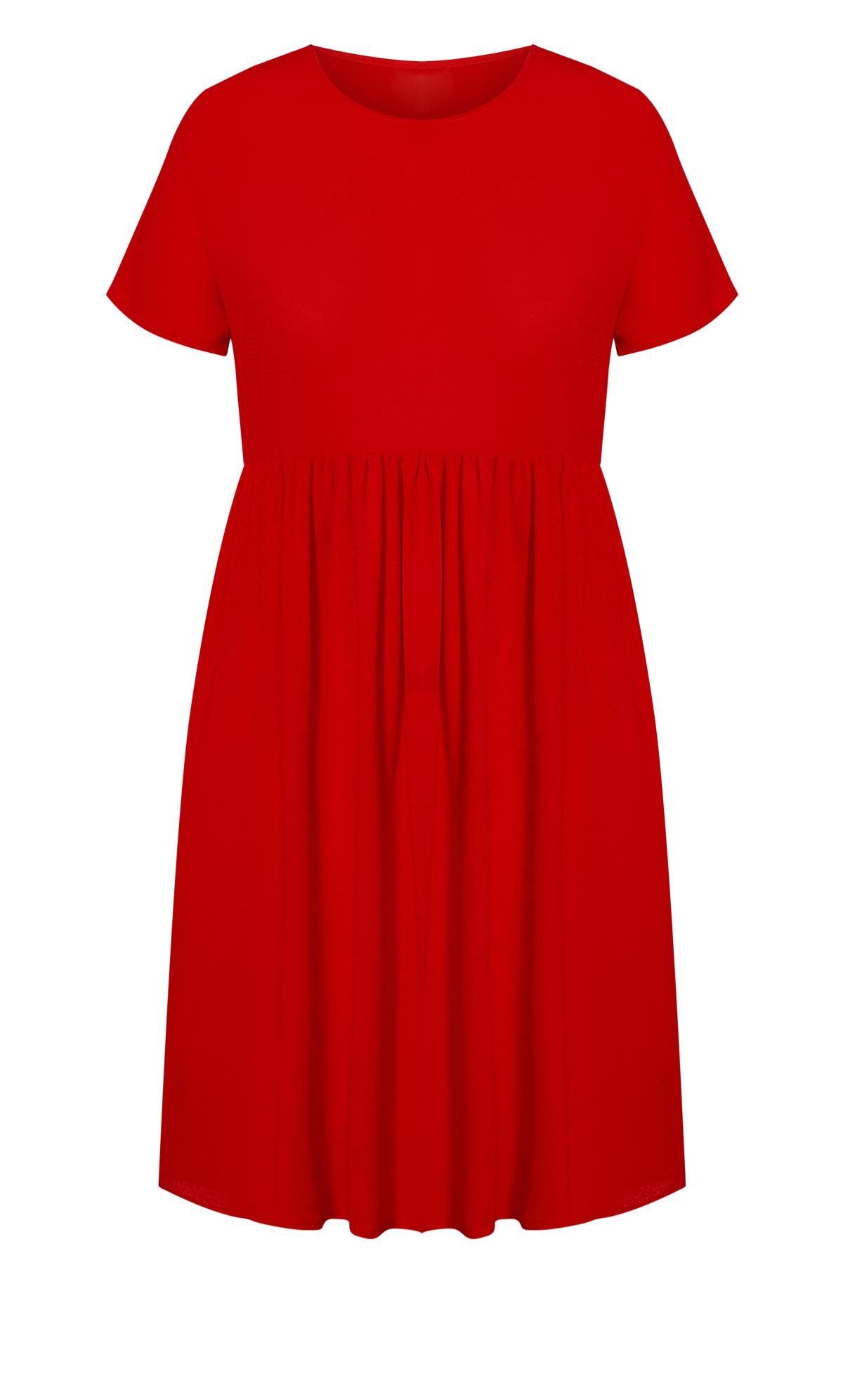 Doll Up Plain Red Dress 3