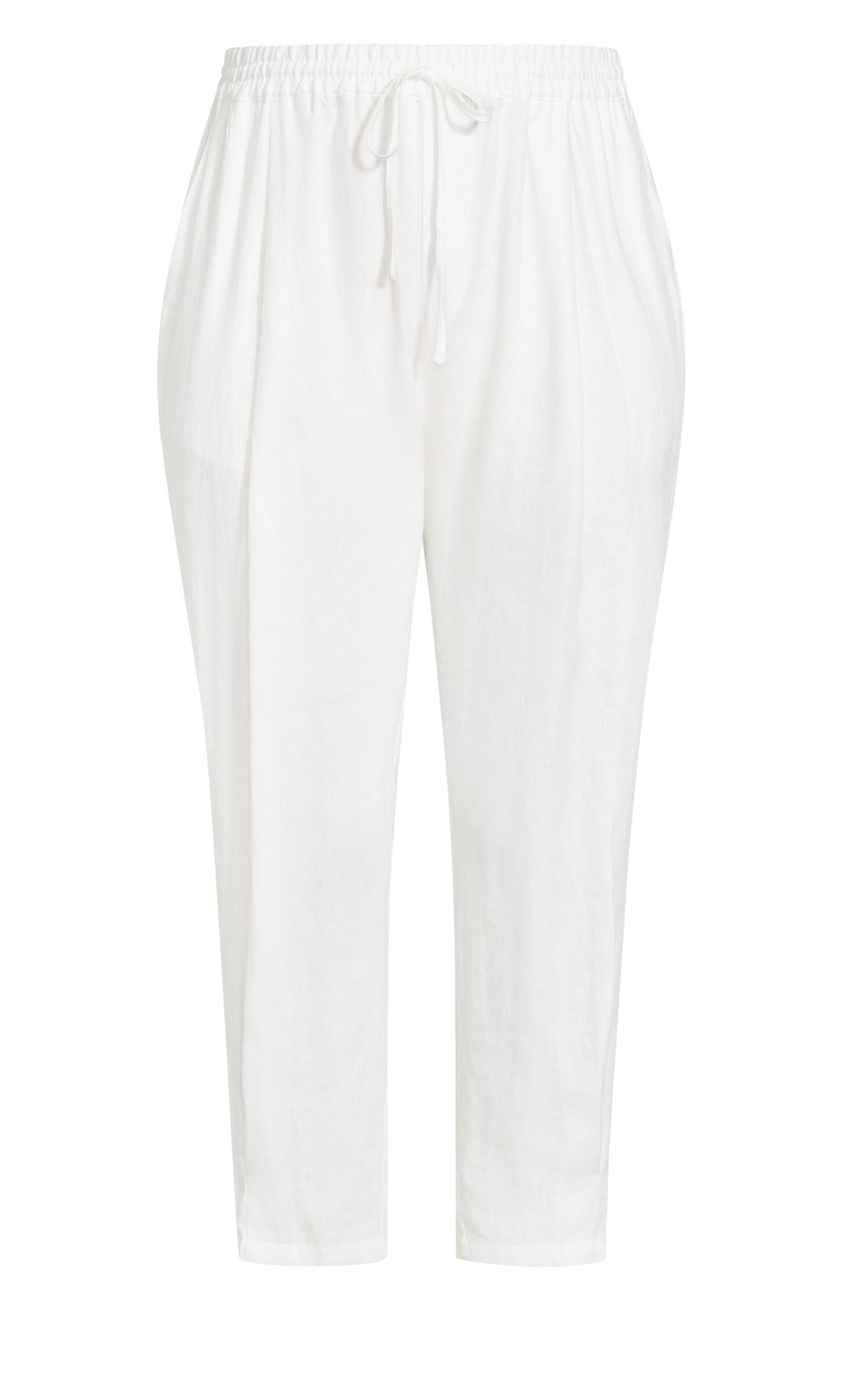 Evans White Linen Pant | Evans