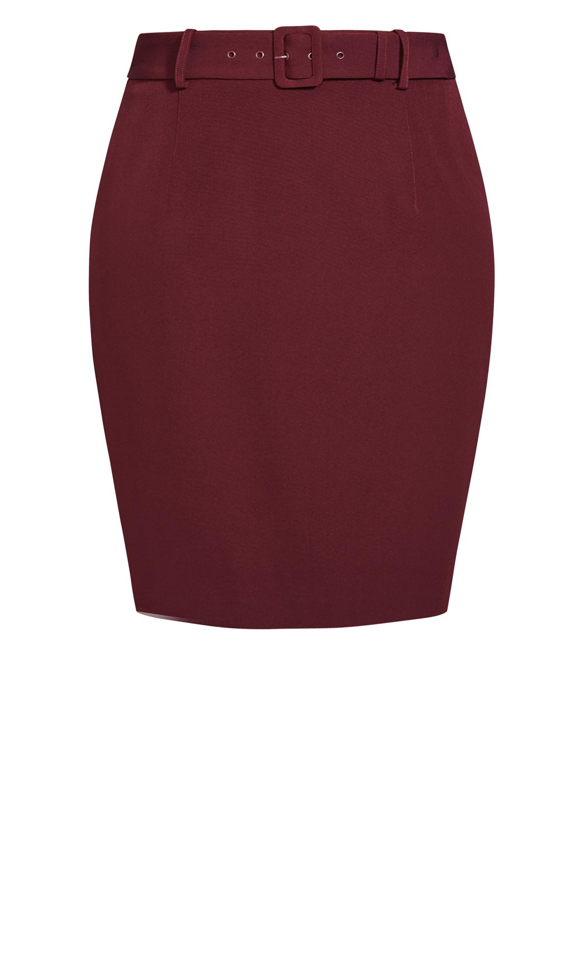 Evans Burgundy Red Pencil Skirt | Evans