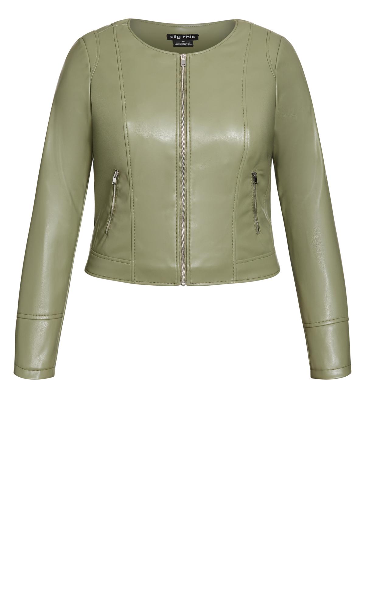 Evans Green Faux Leather Jacket 2