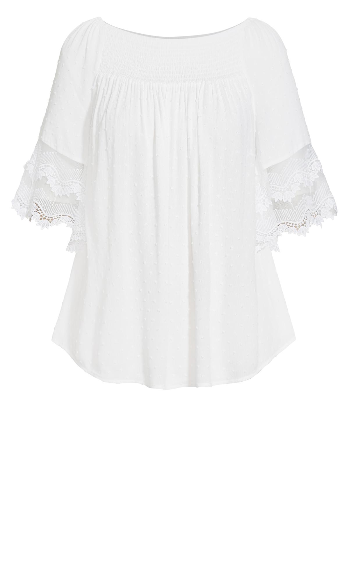 Aveology Ivory Briar Lace Top | Evans