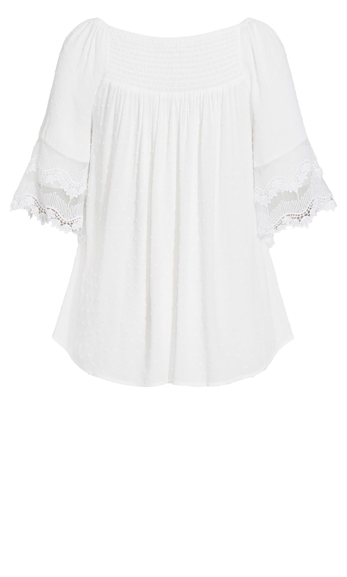 Aveology Ivory Briar Lace Top | Evans