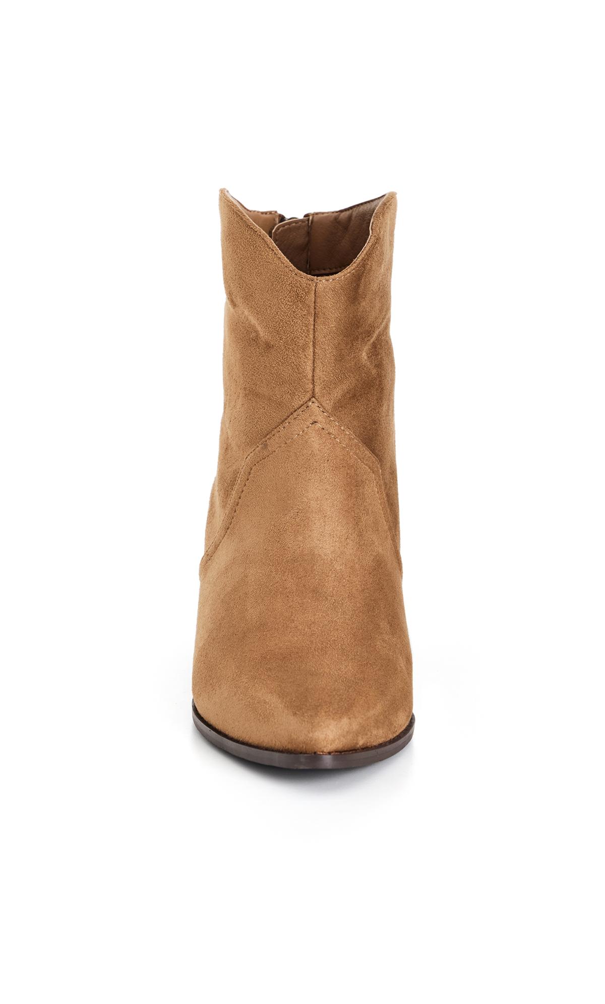 Evans WIDE FIT Brown Western Ankle Boot | Evans