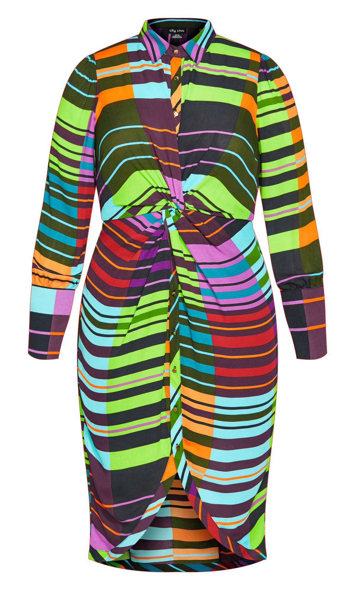 Bridget Multicoloured Twist Front Mini Dress 3