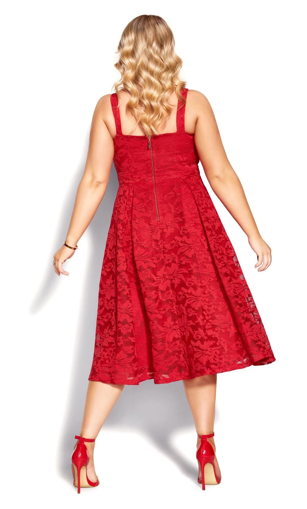Jackie O Red Lace A-line Dress 3
