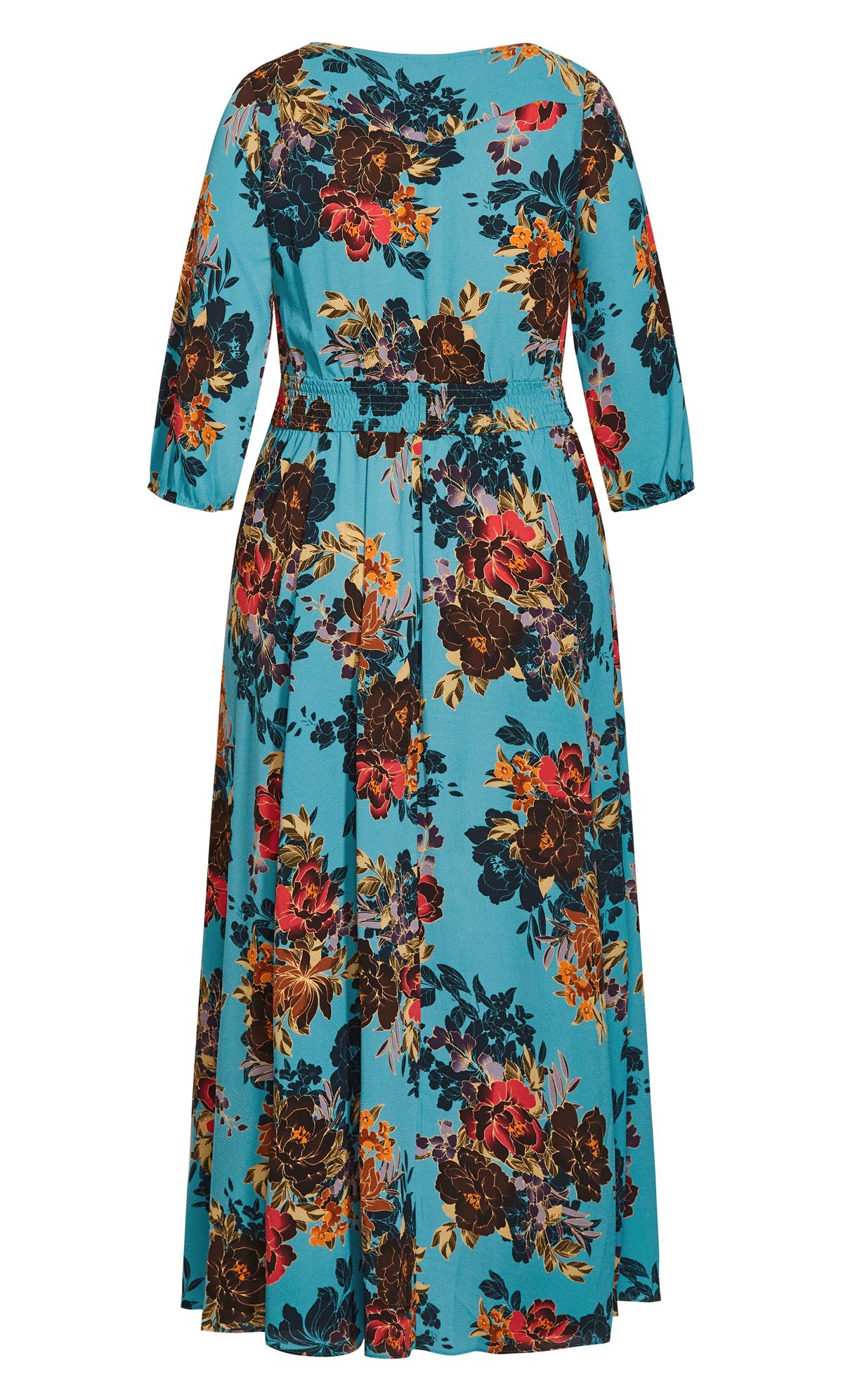Evans Blue Floral Print Smock Maxi Dress | Evans