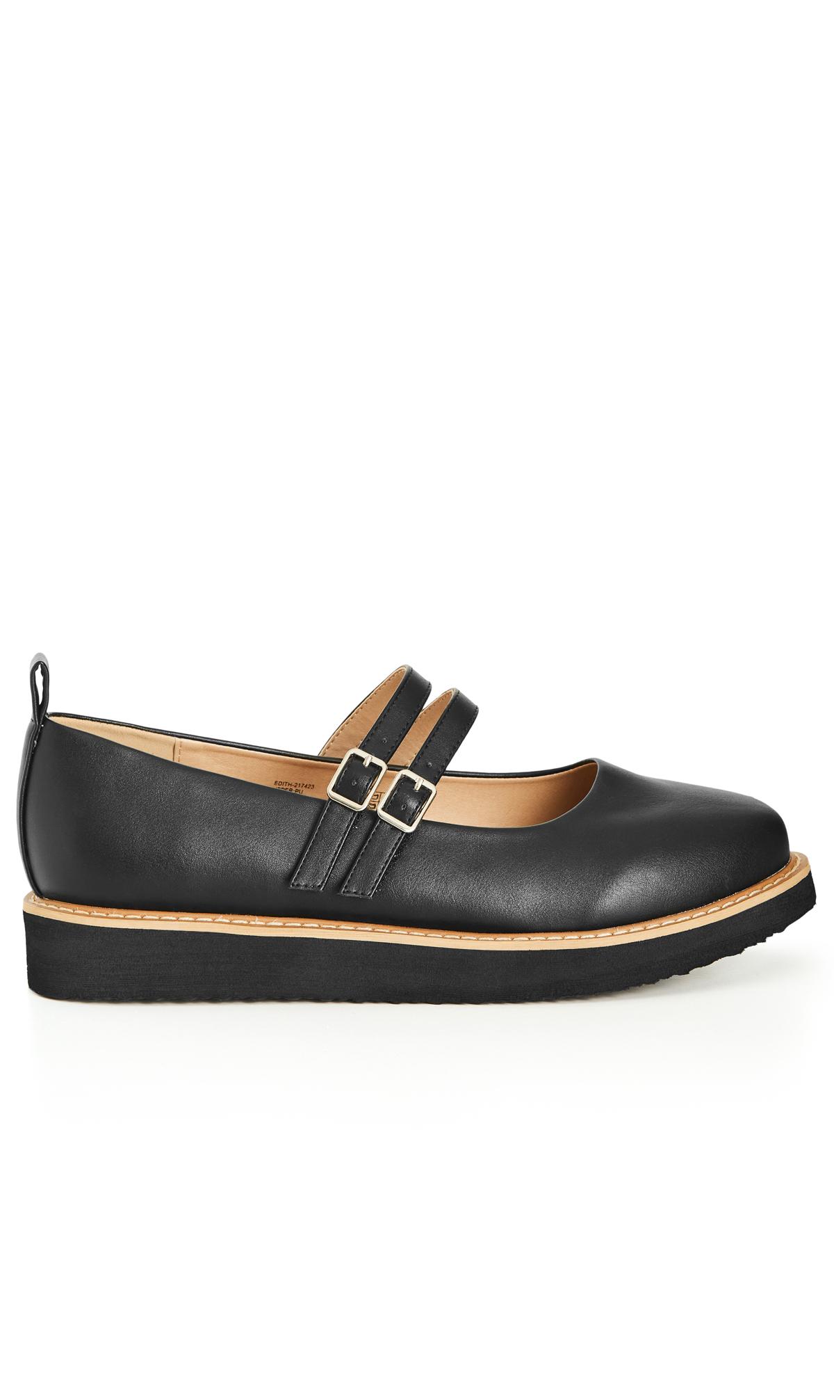 Edith Black Flat Shoe 2