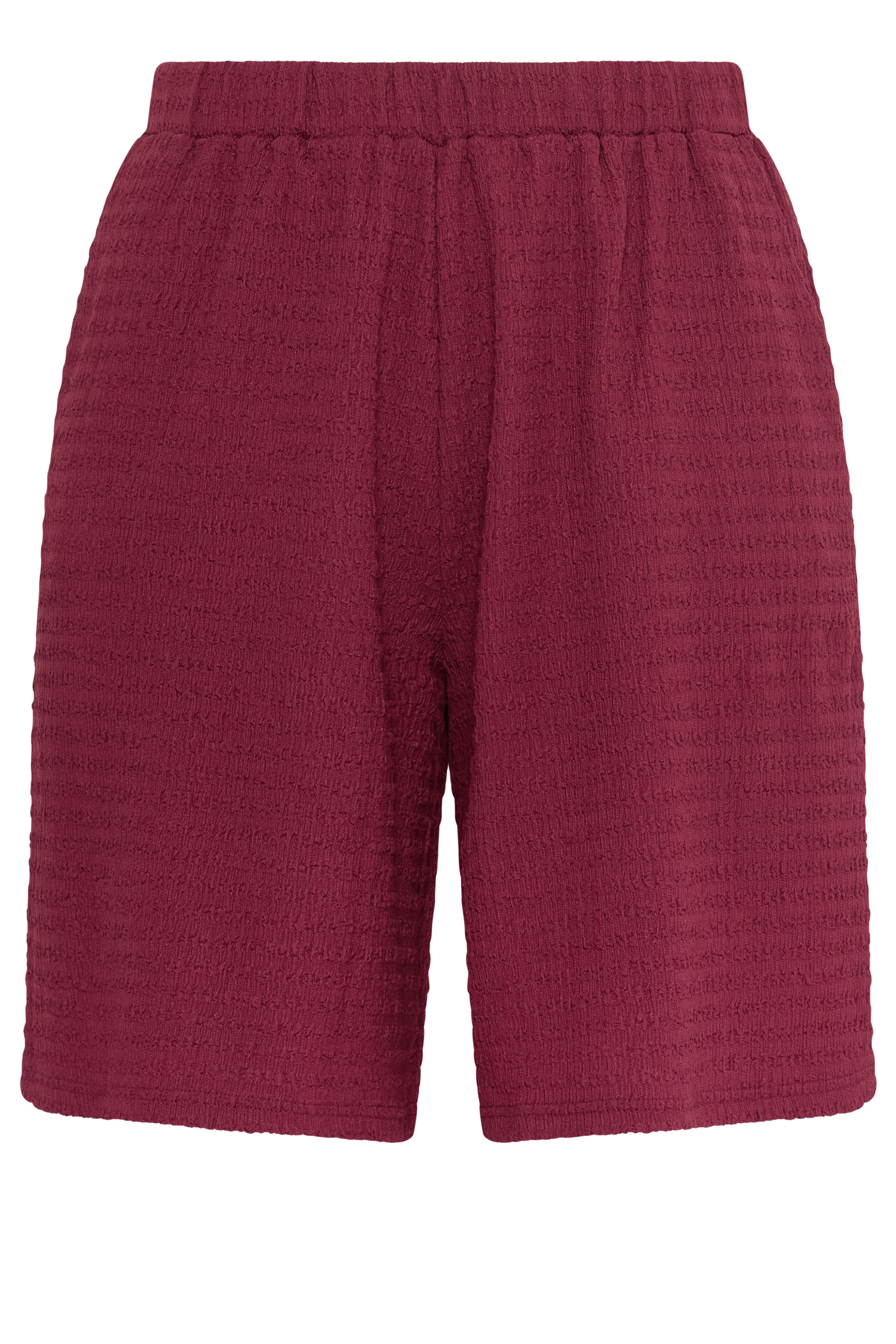 YOURS Plus Size Red Textured Shorts | Yours Clothing 6