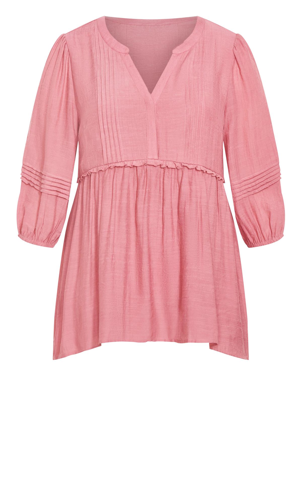 Evans Pink Ashley Pintuck Top | Evans