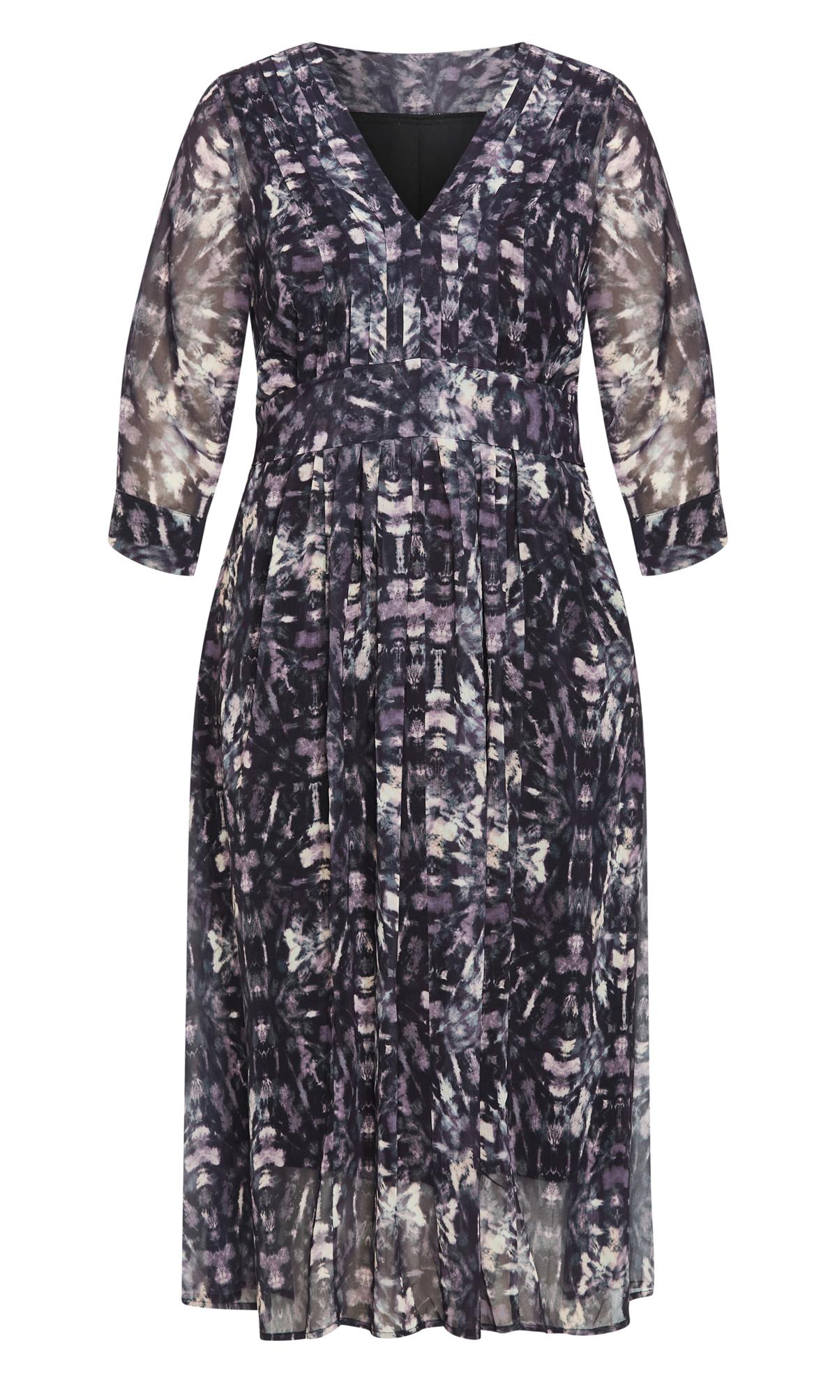 After Dark Black Print Dress | Evans