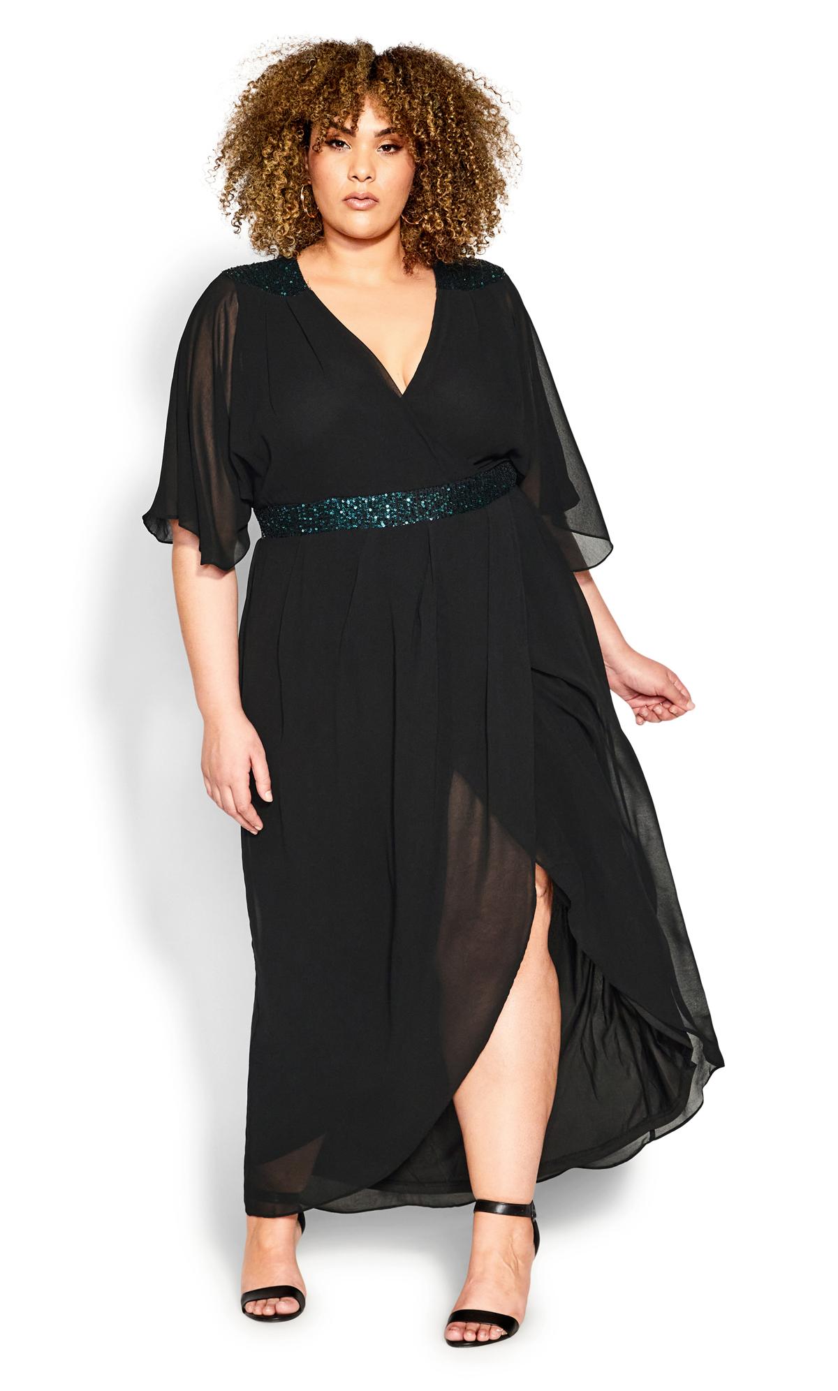 Sequin Black Emerald Demi Maxi Dress | Evans