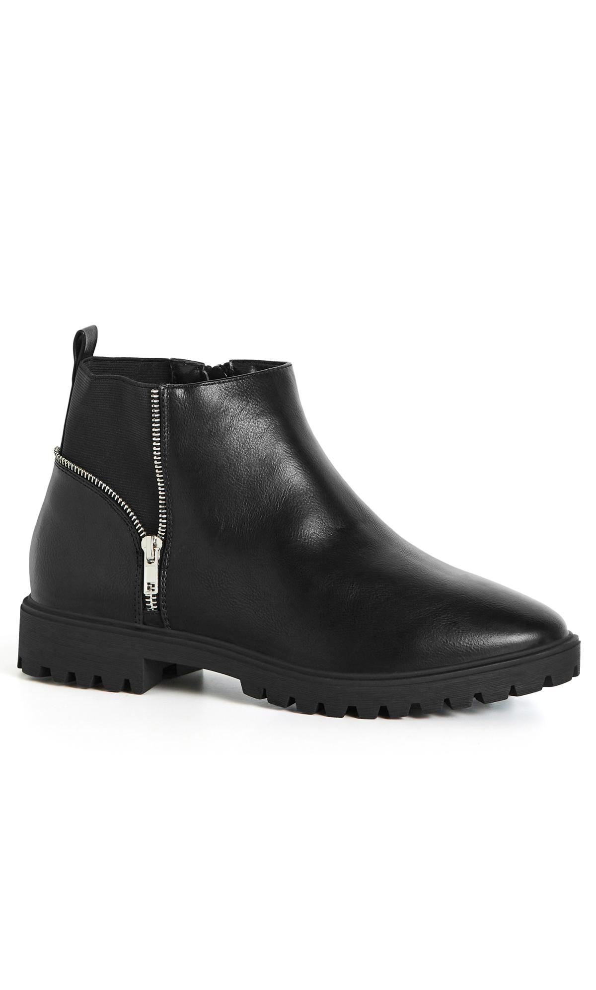 Angie Black Ankle Boot | Evans