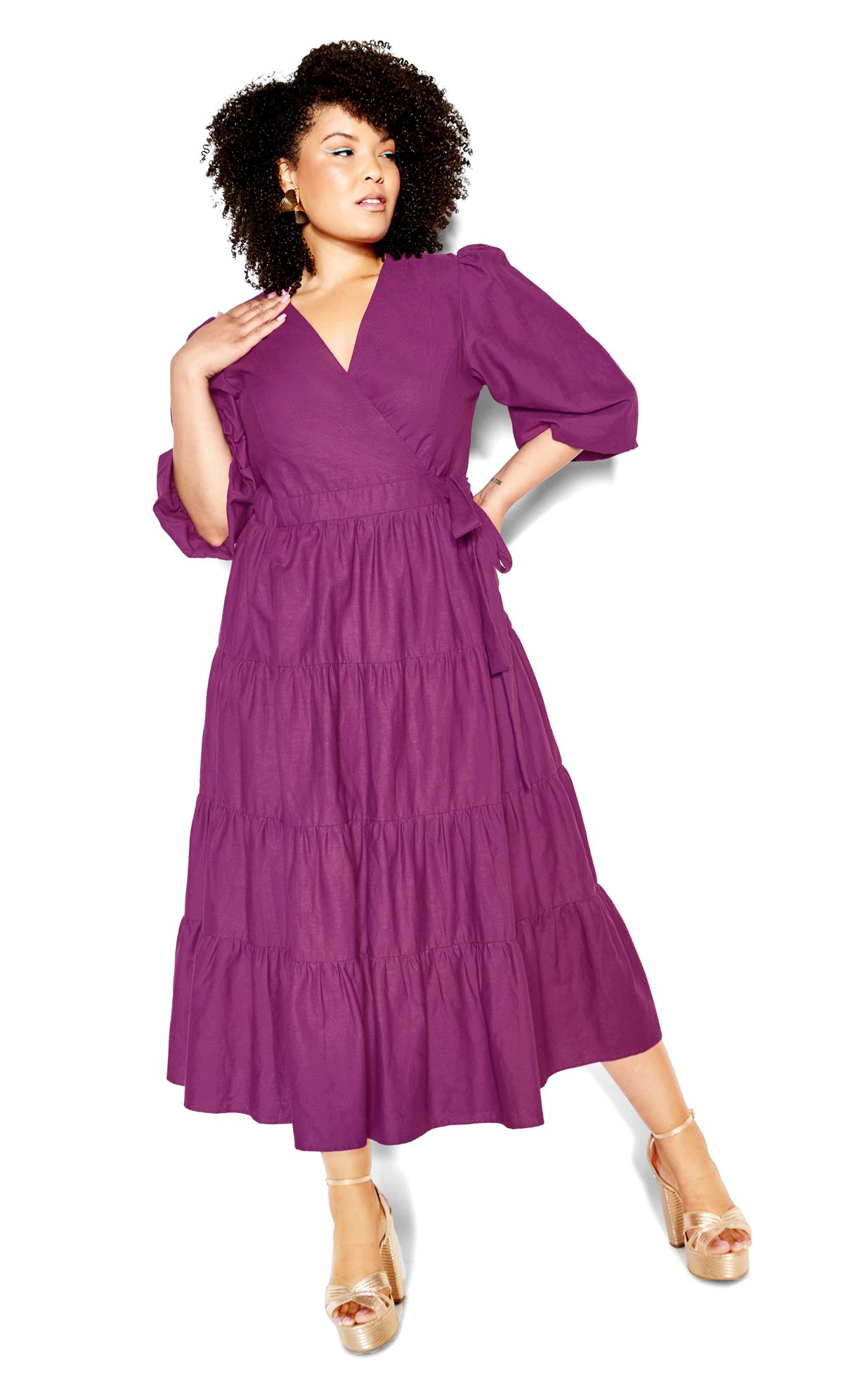 English Rose Magenta Maxi Dress