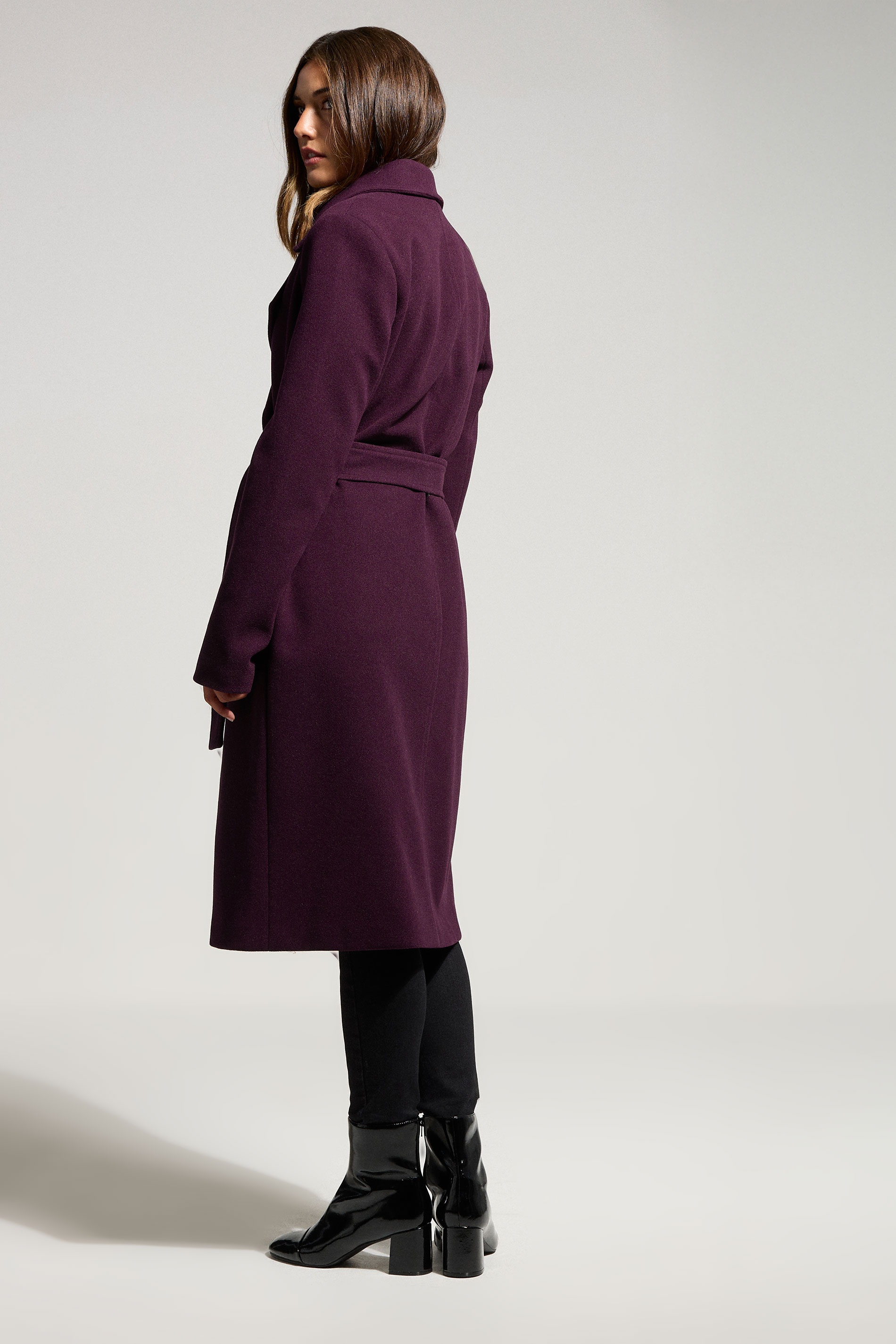 LTS Tall Burgundy Red Formal Wrap Belted Midi Coat | Long Tall Sally 2