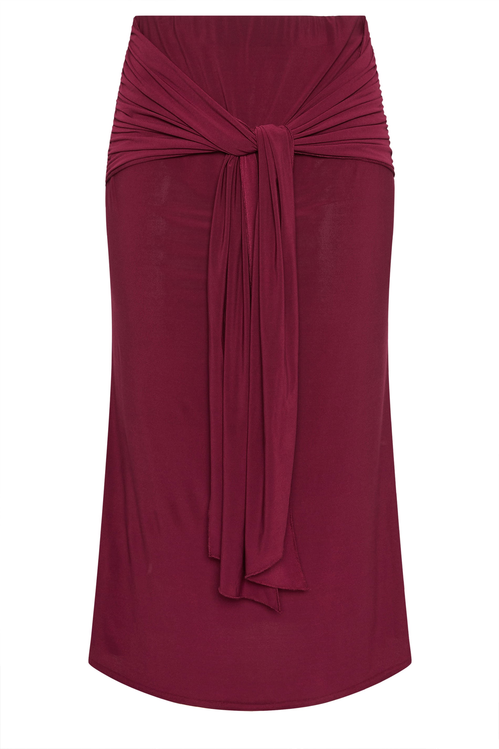 LIMITED COLLECTION Plus Size Burgundy Red Tie Maxi Skirt | Yours Clothing 8