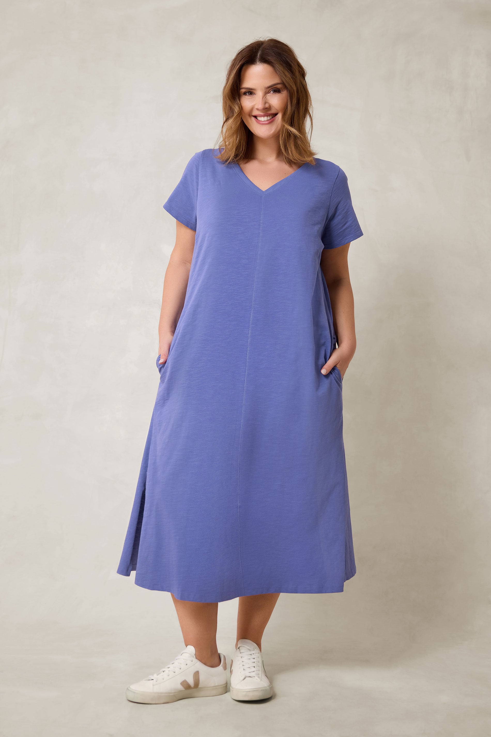Evans Women's Blue Plus Bright Premium Cotton Dress Size 16