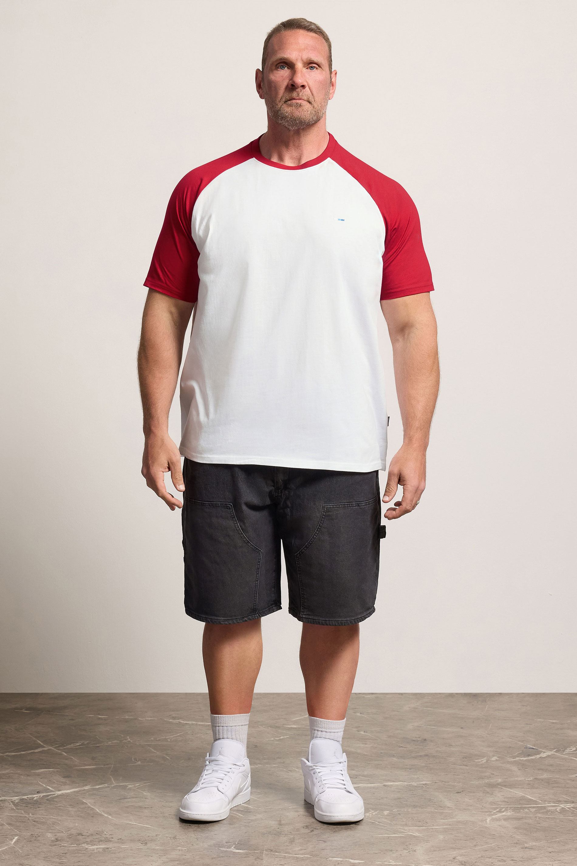 BadRhino Big & Tall Red & White Raglan T-Shirt | BadRhino 1
