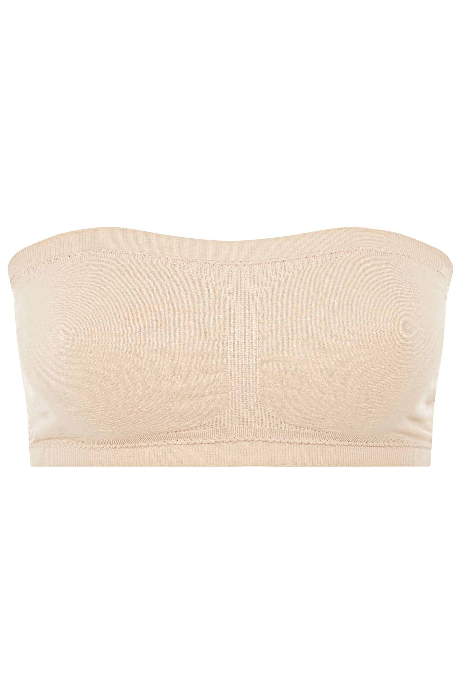 YOURS Plus Size Nude Seamless Padded Non-Wired Bandeau Bra | Yours Clothing 3