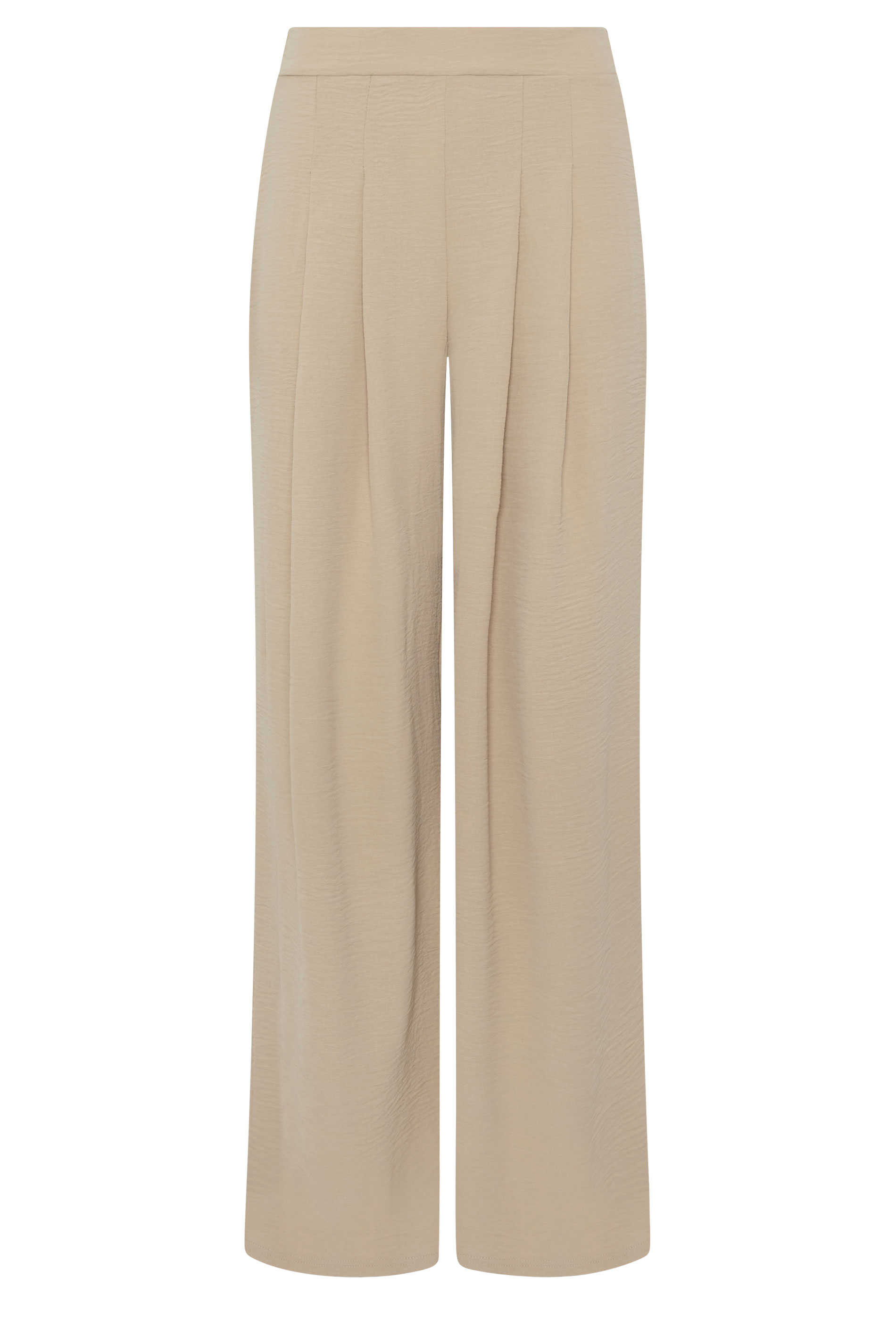 LTS Tall Women's Stone Brown Pleated Palazzo Wide Leg Trousers | Long Tall Sally 5