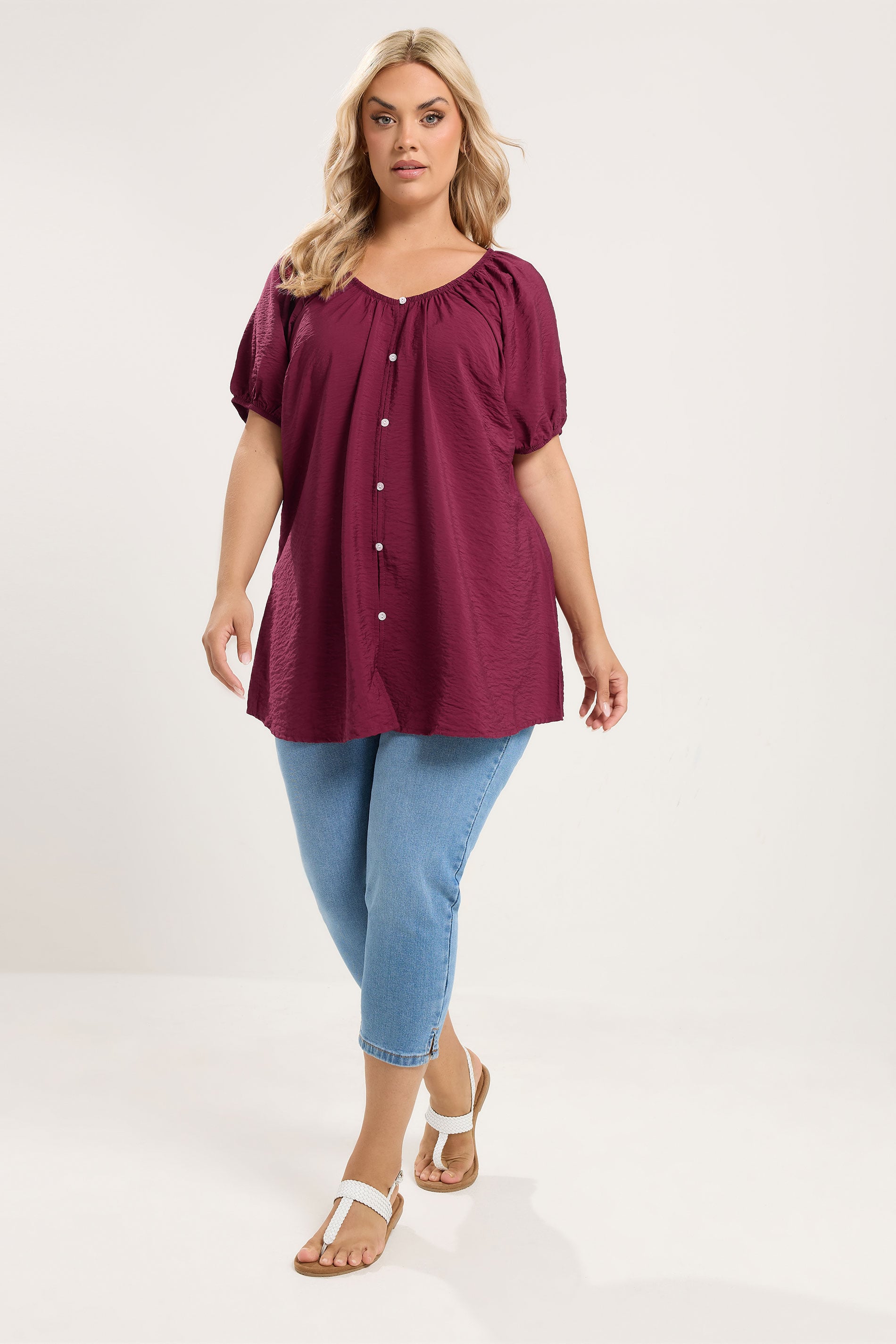 YOURS Plus Size Burgundy Red Blouse | Yours Clothing 1