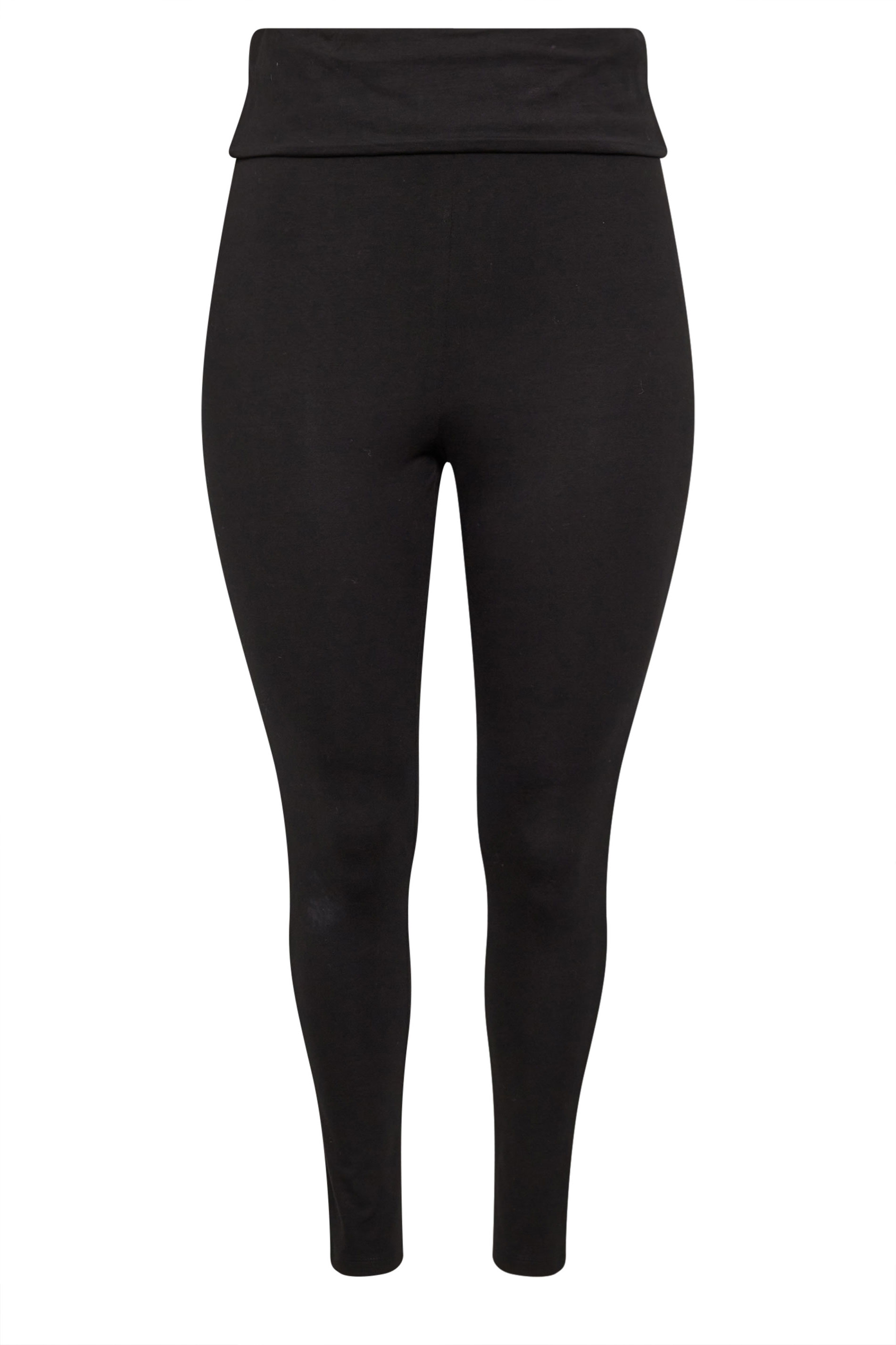 LIMITED COLLECTION Plus Size Black Fold Over Kick Flare Leggings | Yours Clothing 5