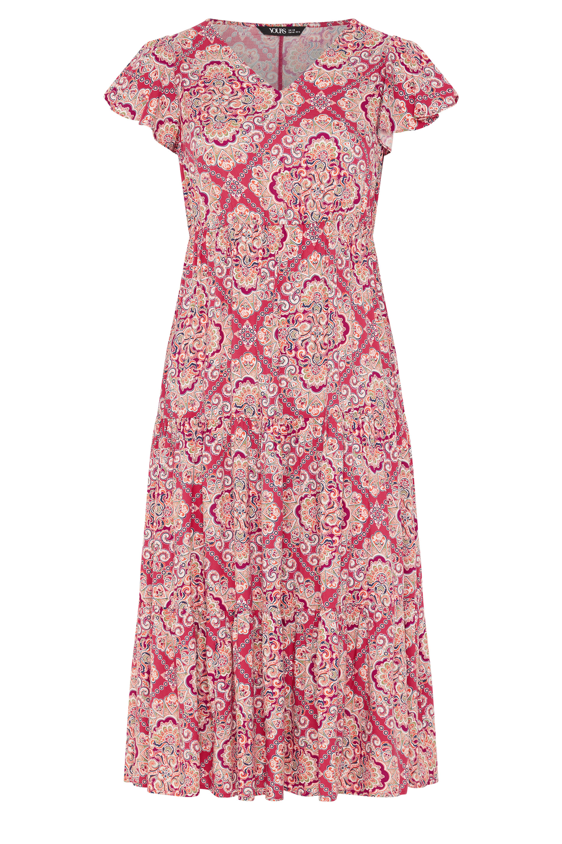 YOURS Plus Size Pink Paisley Print Smock Dress | Yours Clothing 5