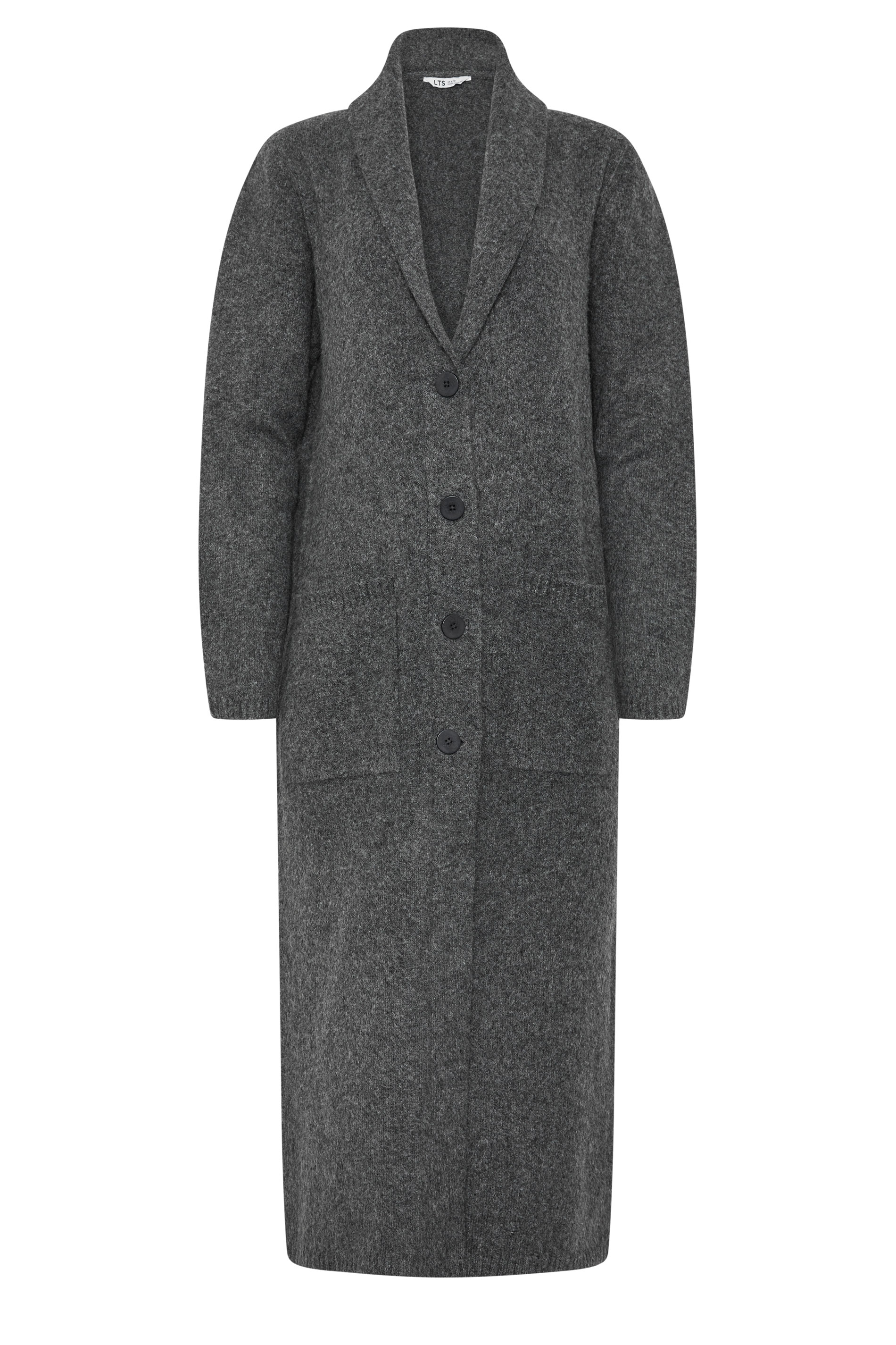 LTS Tall Grey Button Knitted Coatigan | Long Tall Sally 5