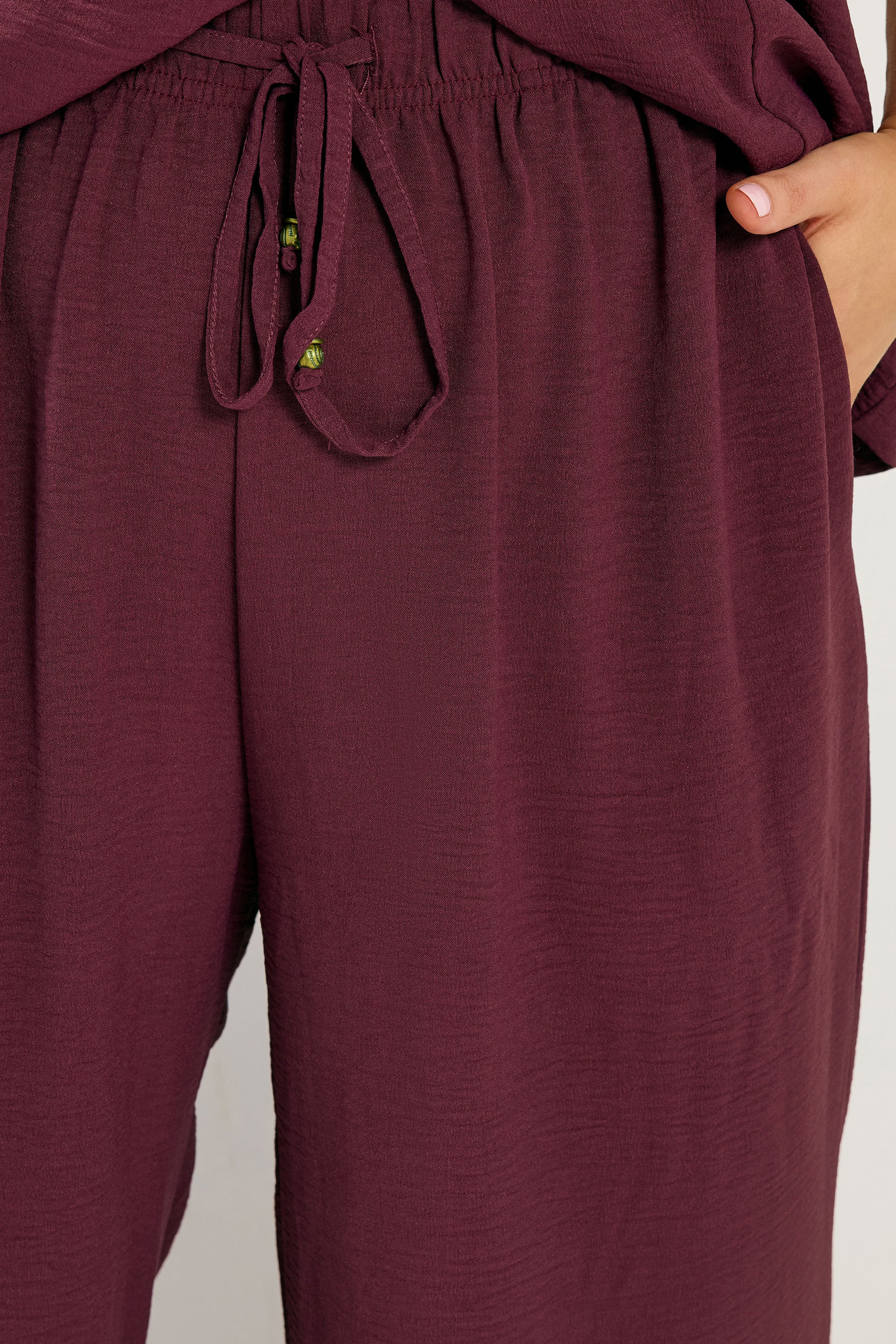 YOURS Plus Size Purple Washed Twill Trousers | Yours Clothing 4
